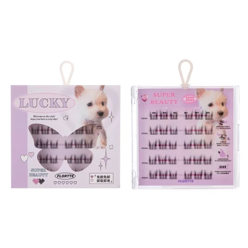 FLORTTE Self Adhesive Clustered False Eyelashes - Natural Looking Volume Lashes for Everyday Wear & Special Occasions