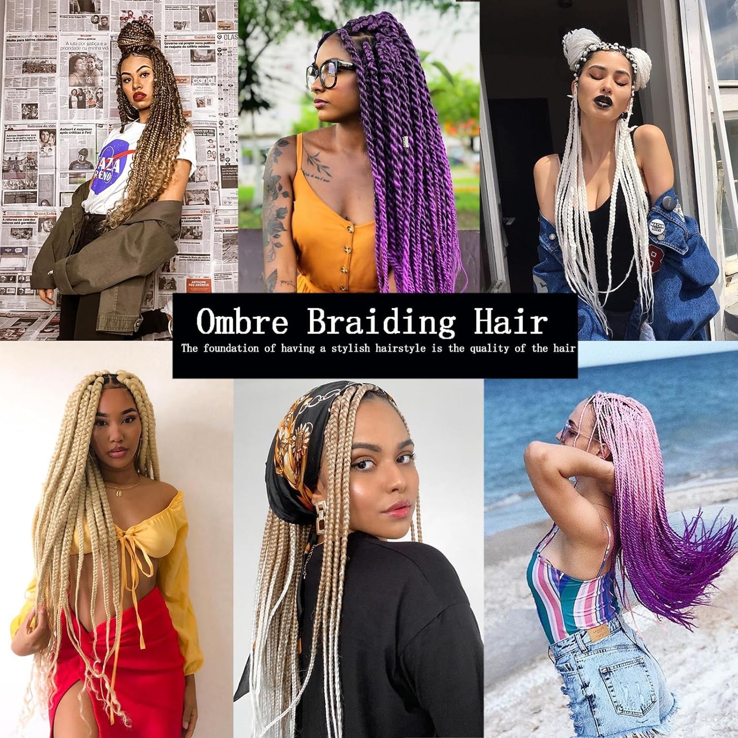 Ritzkart Ultra Braid 24 Inch Raw Hair Braiding Hair for Wigs, Hair Extensions & Dreadlocks - Dark to Light Pink (B40) | Perfect for Styling, Cosplay & Protective Hairstyles