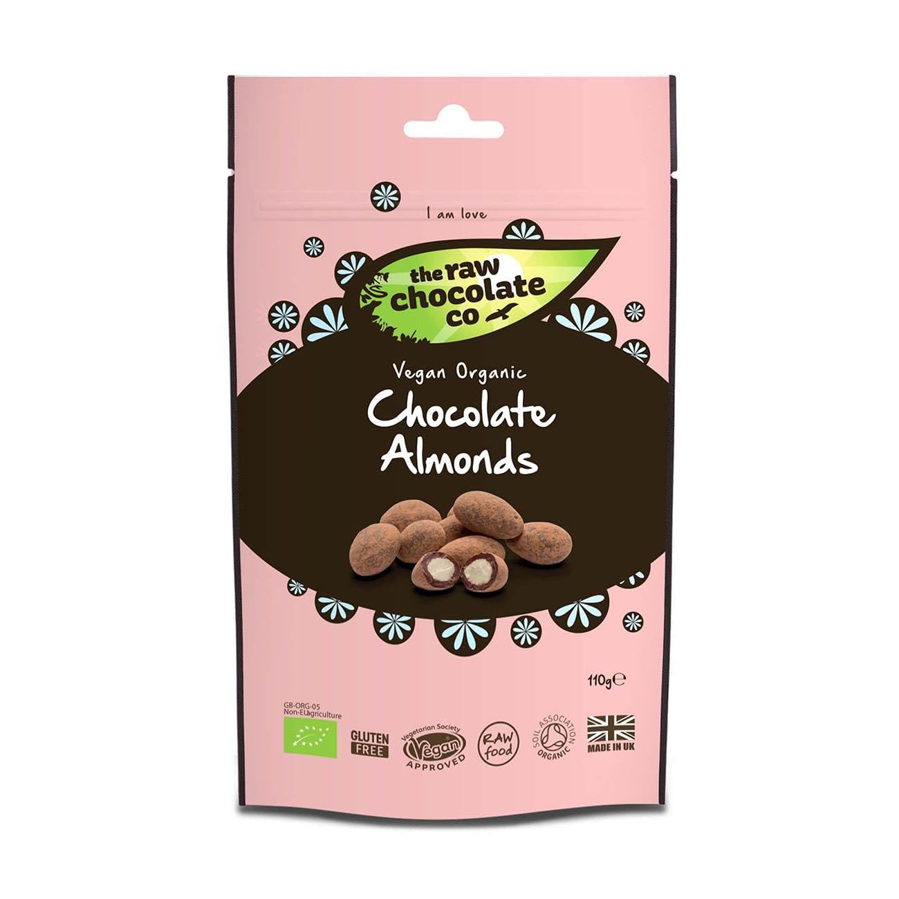 Organic Chocolate Almonds Pouch 3.88 oz - Healthy Snack for Hiking & Gifts
