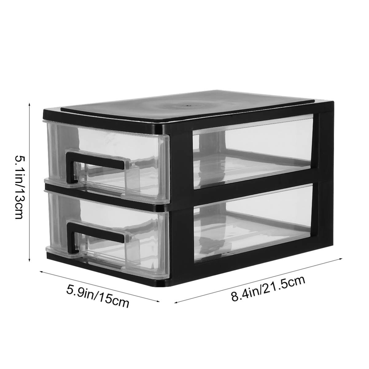DOITOOL 2-Tier Plastic Drawer Closet Organizer - Home Office Storage Solution for Makeup, Jewelry & Cosmetics | Perfect for Bathroom, Dorm, Desk, Countertop & Office Organization