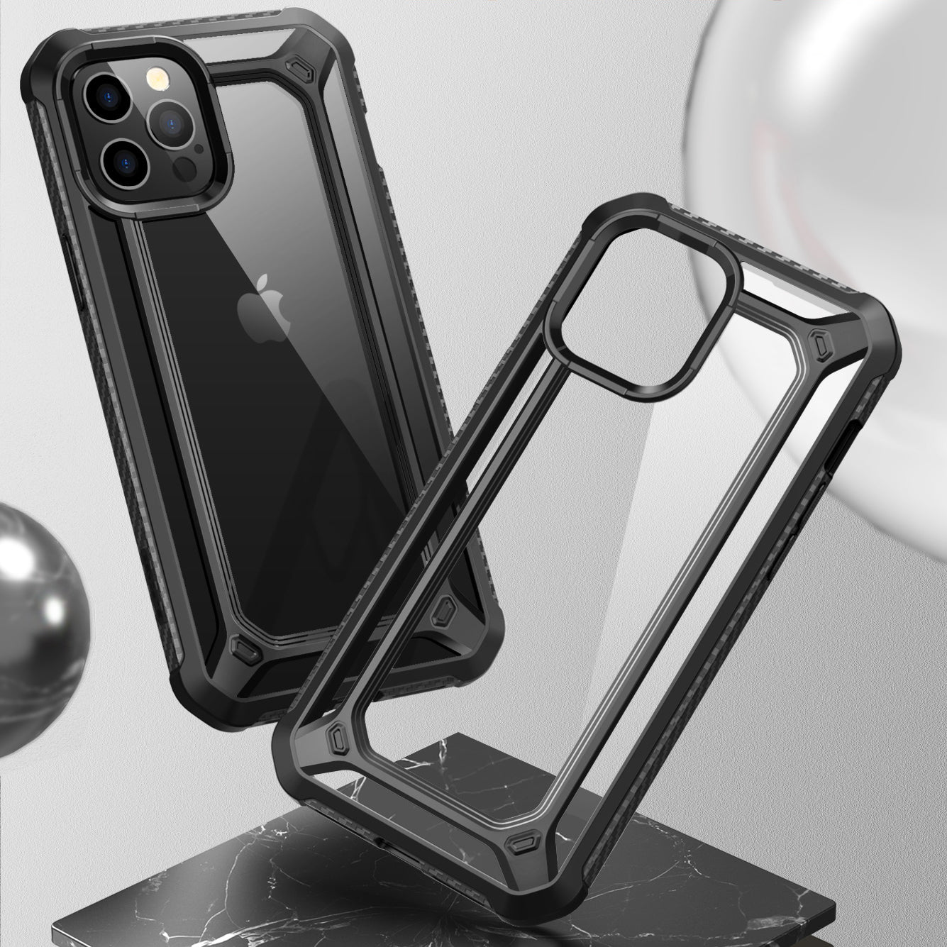 iPhone 12 Pro 6.1 Inch Unicorn Beetle Exo Clear Case - Shockproof Protective Cover with Raised Bezels for Screen Protection - Perfect for Everyday Use, Travel & Outdoor Activities