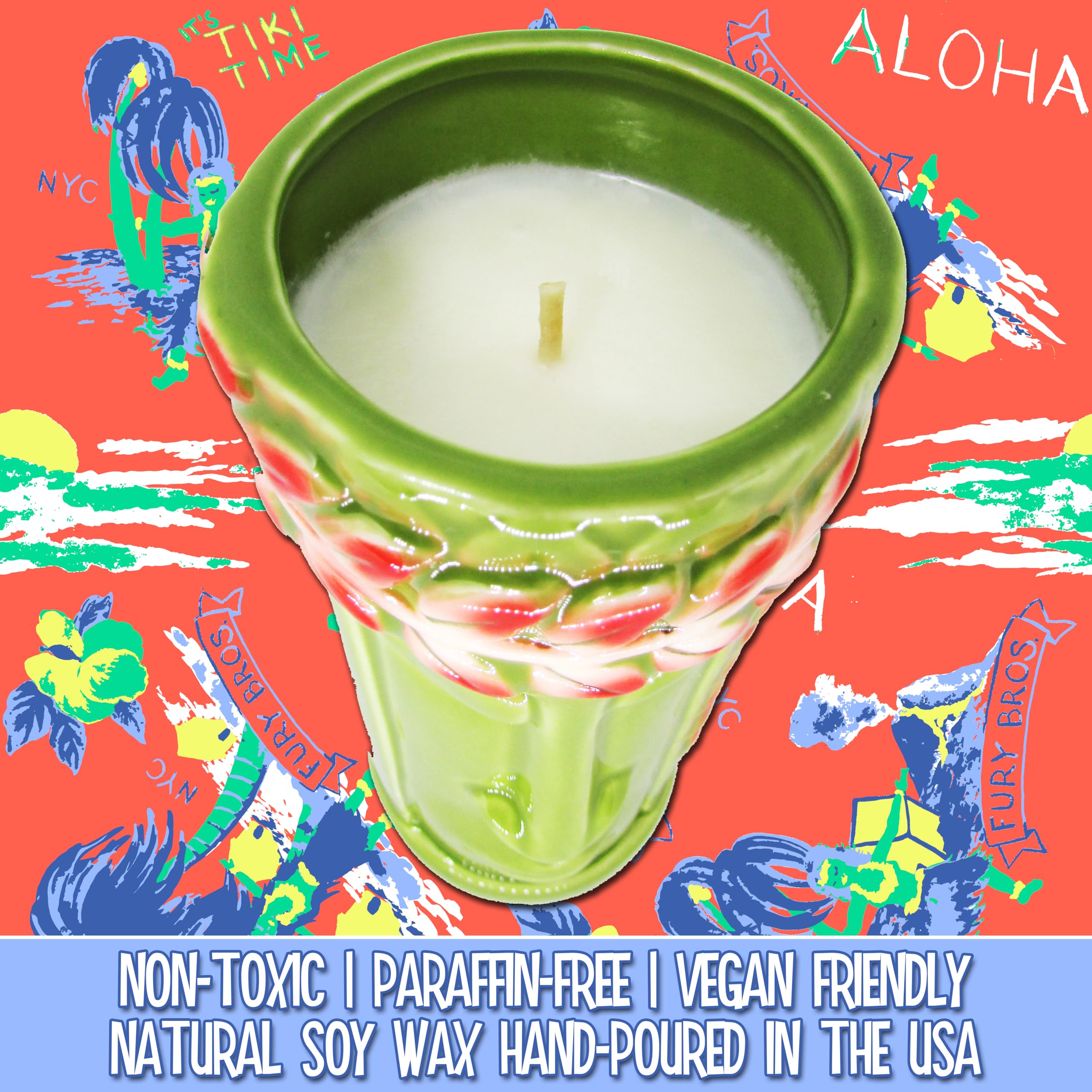 Mondo Mango Daiquiri Scented Candle - Natural Soy Wax, Hand-Poured in USA, 70-Hour Burn Time (11 oz) - Perfect for Home Decor, Relaxation & Tropical-Themed Parties