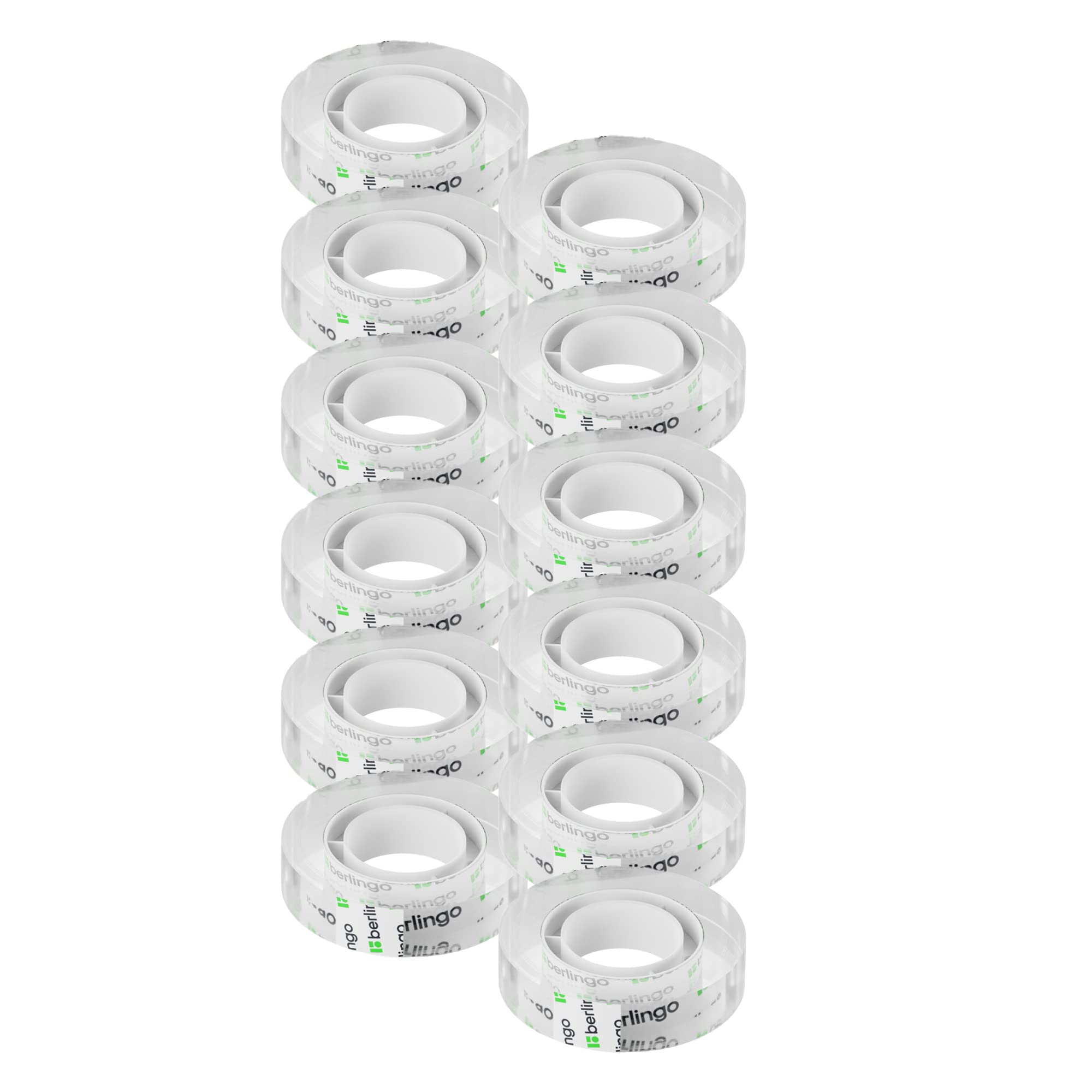 12 Pack Transparent 12mm x 33m Scotch Tape - 38 Micron Thick for Office, Home, School & University Use - Perfect for Wrapping, Sealing & Crafting