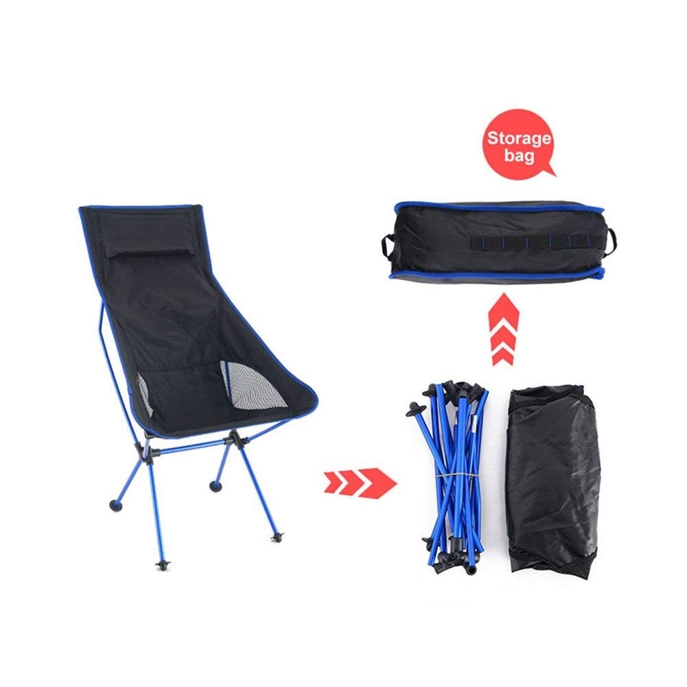 Ultralight Portable Folding Camping Chair - Oxford Cloth Outdoor Chair with Extended Seat for Fishing, Picnic, BBQ & Beach | Perfect for Camping Trips, Backyard Relaxing & Outdoor Adventures (Orange)