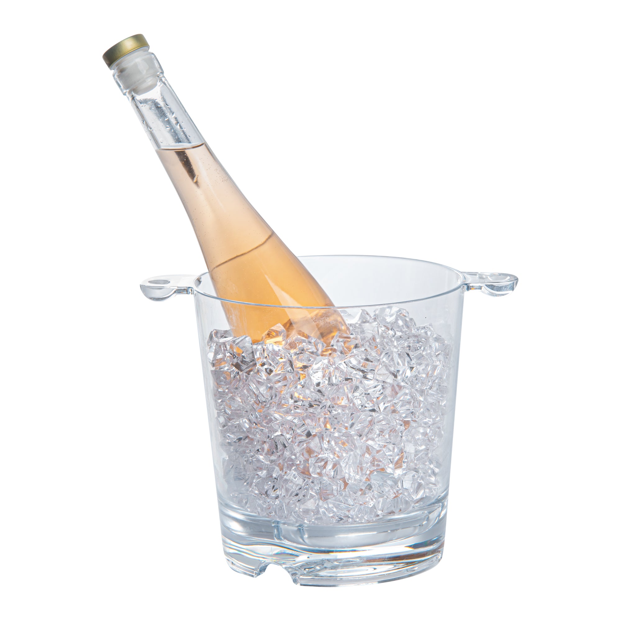 Bar Lux 2.4 Quart Clear Plastic Ice Bucket & Champagne Cooler - 9 x 6.5 x 6.75 Inches - Set of 12 - Perfect for Parties, Weddings & Beverage Chilling