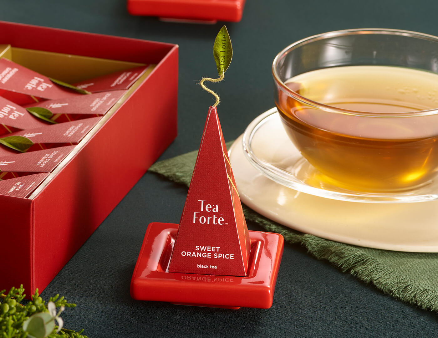 Premium Ruby Red Tea Trays Set of 2 - Elegant Tea Serving Tray for Afternoon Tea, Ceremonies & Home Decor