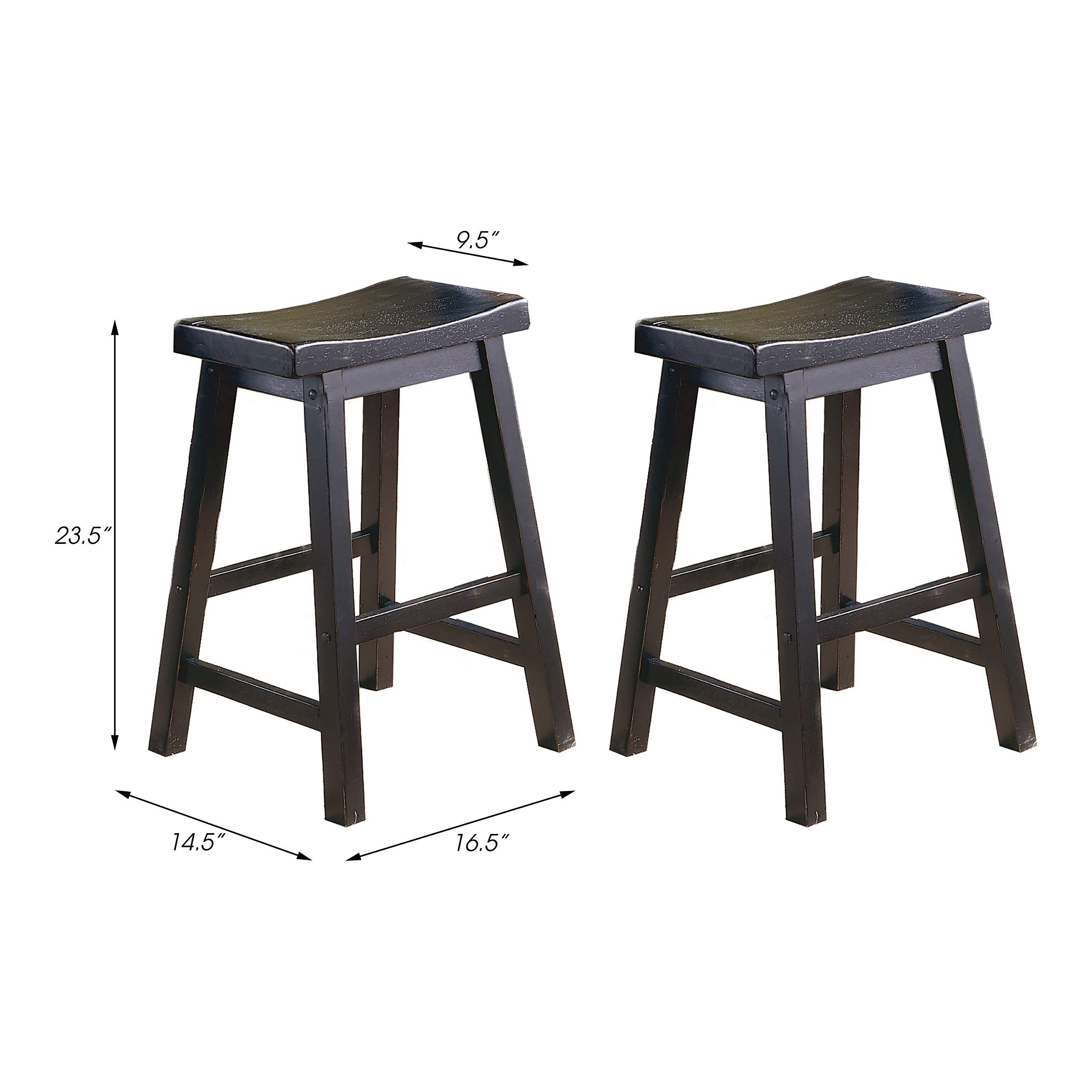 Lexicon Victoria Saddle Solid Counter Height Bar Stool Set of 2 - 23.5