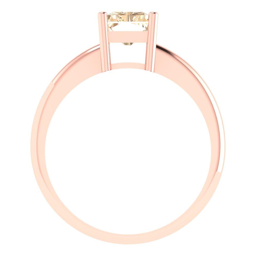 1.75ct Natural Brown Morganite Engagement Ring - Radiant Cut Solitaire in 18K Rose Gold for Wedding, Bridal, Promise & Anniversary | Elegant Jewelry Gift for Her
