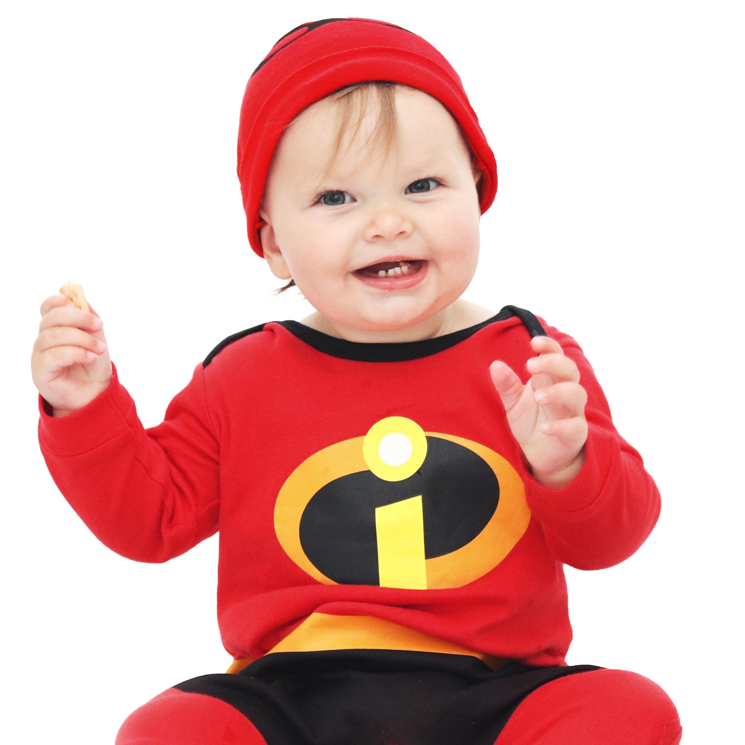 Disney Baby Bodysuit and Hat Set - The Incredibles Baby Clothes | Newborn Onesies for Boys & Girls | Superhero Outfit for Infants 0-12 Months | Perfect for Birthday, Photo Shoots & Everyday Wear