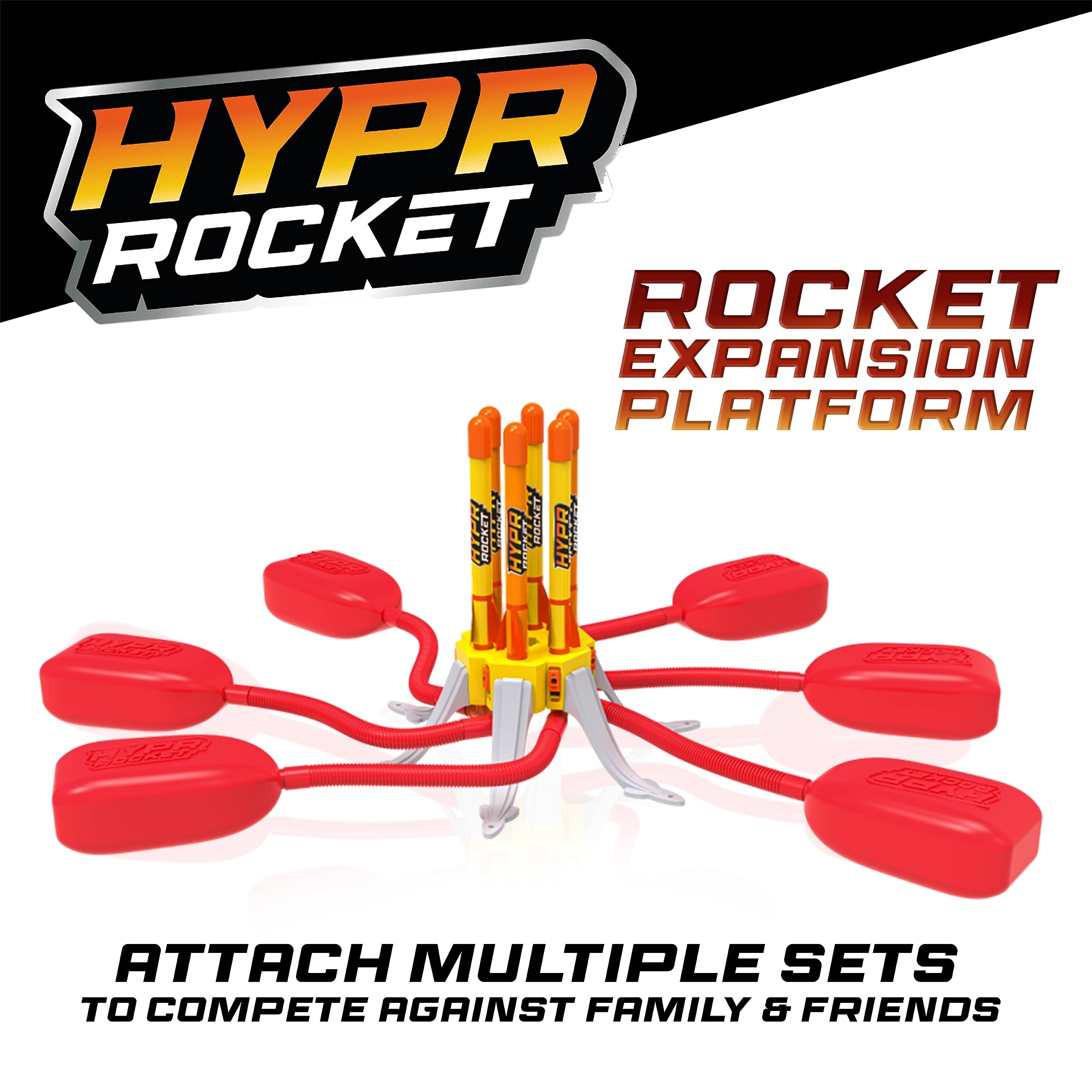 Hypr Rocket Launcher for Kids - Patented Design Launches Rockets Up to 500ft with Turbo Boost | Includes 3 Rockets | Connectable for Multiplayer Fun | Easy Setup & Durable Construction | Perfect for Backyard Play, Birthday Parties & Outdoor Family Activities