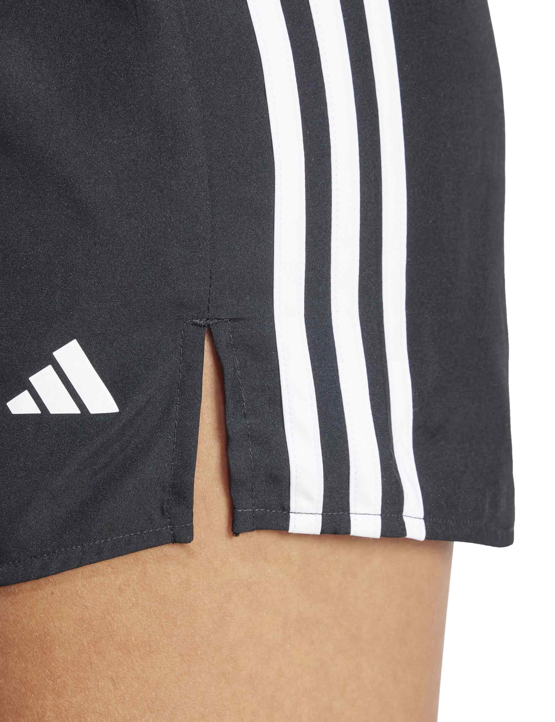 Adidas 3 Stripes High Waisted Athletic Shorts for Women - Black & White - Gym, Running, Yoga & Casual Wear