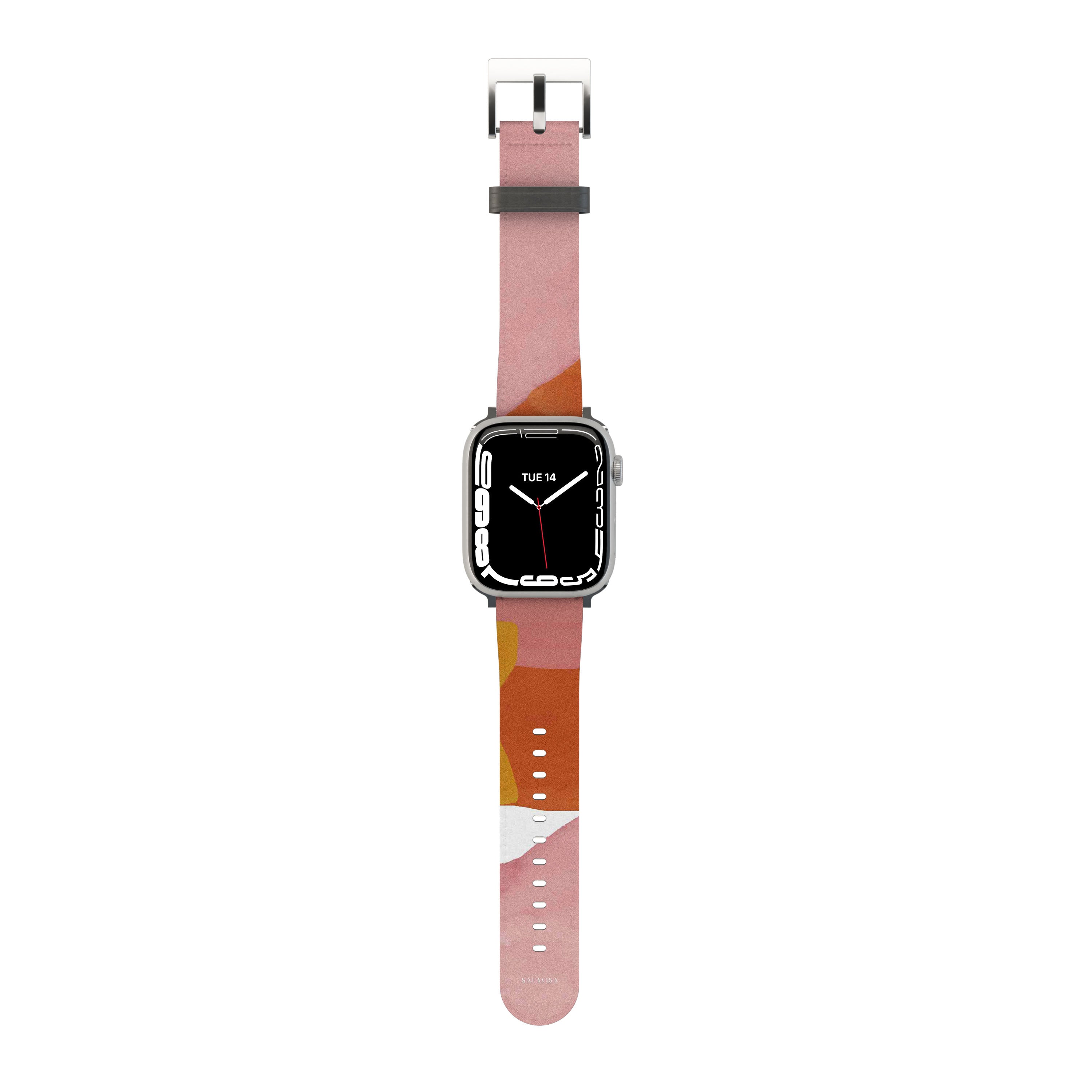 Pure Pink Watercolor Apple Watch Band - Soft Silicone Replacement Strap for Apple Watch Series 9/8/7/6/SE - Perfect for Workouts, Daily Wear & Fashion Accessories