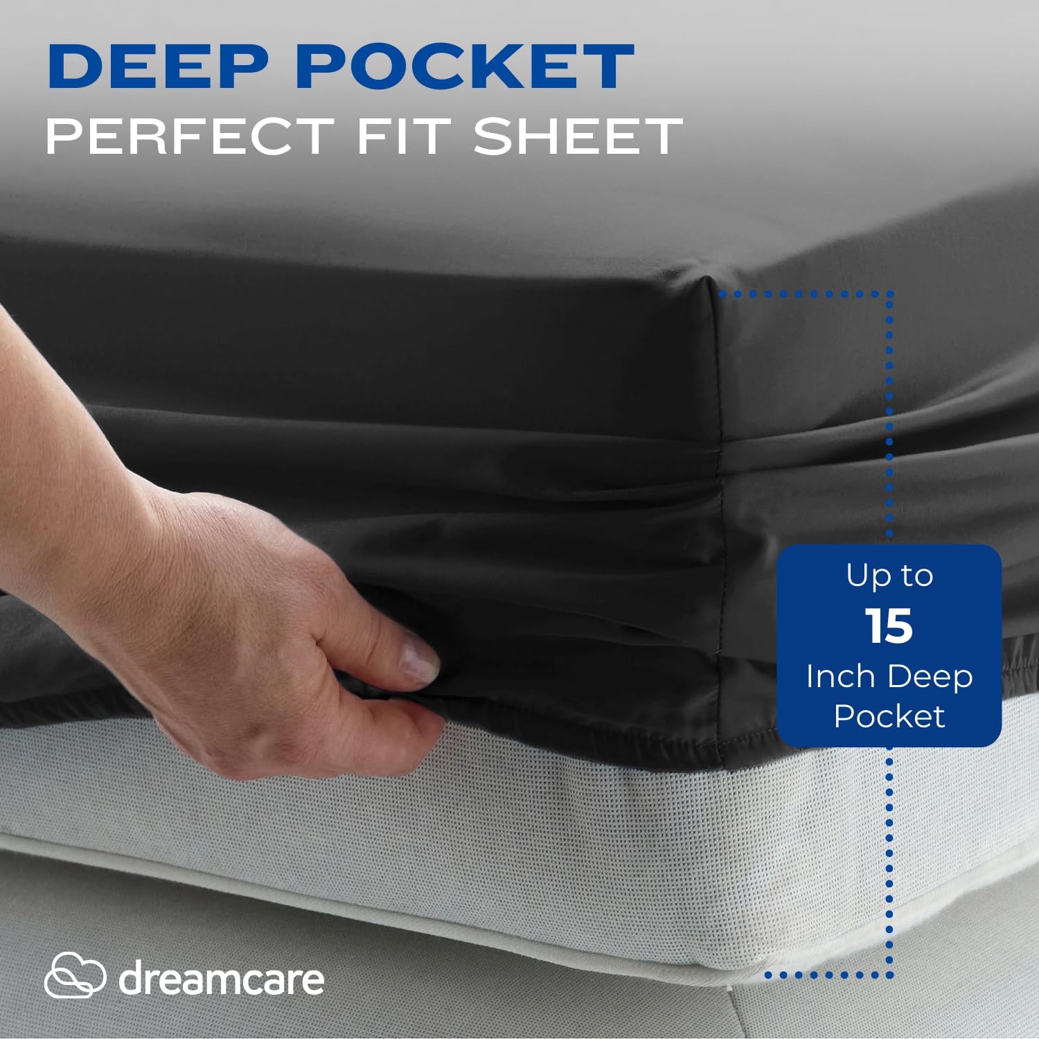 Cooling Full Size Sheet Set - 4pc Soft 100% Brushed Polyester Bed Sheets with Deep Pocket (Fits up to 15