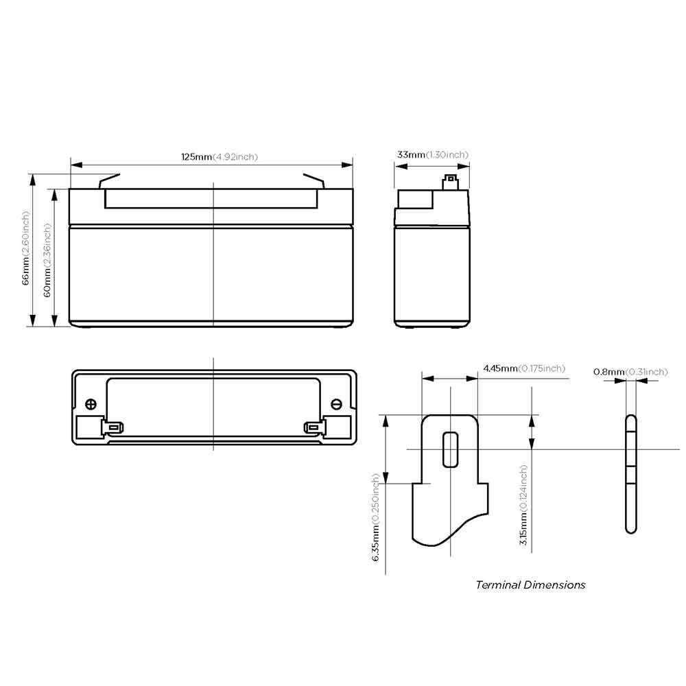 ASLA0895 6V 3Ah Rechargeable SLA Replacement Battery - 2 Pack for Emergency Lights, Security Systems & Power Backup