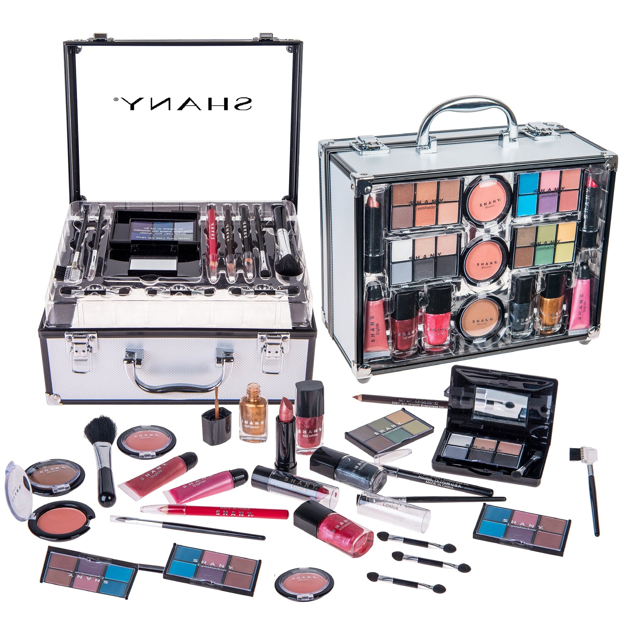 Premium Silver Carry All Trunk Makeup Set - Perfect for Travel, Professional Makeup Artists & Home Vanity Organization