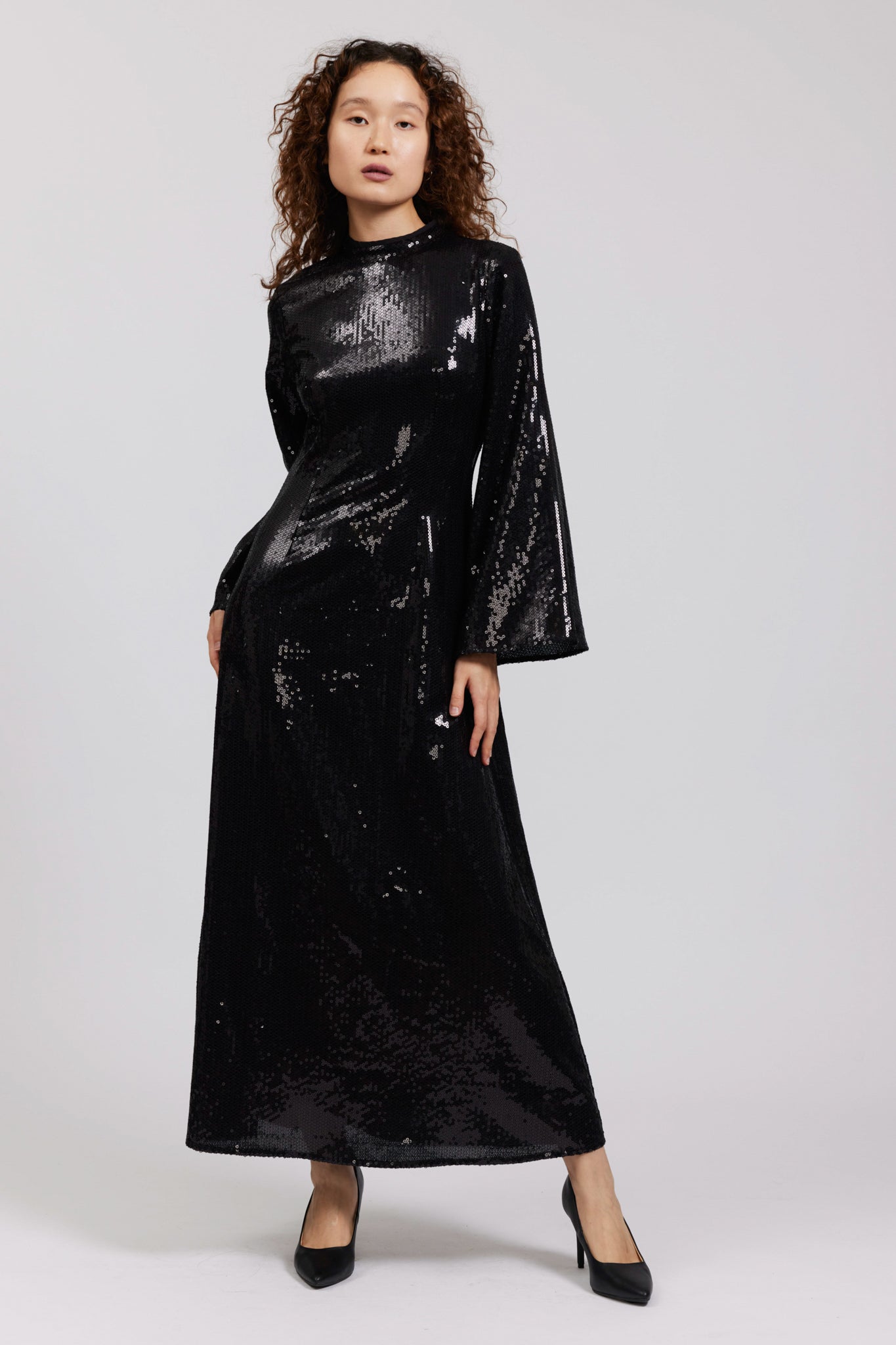 Elegant Black Sequin Dolly Dress for Women - Perfect for Parties, Prom, and Special Occasions