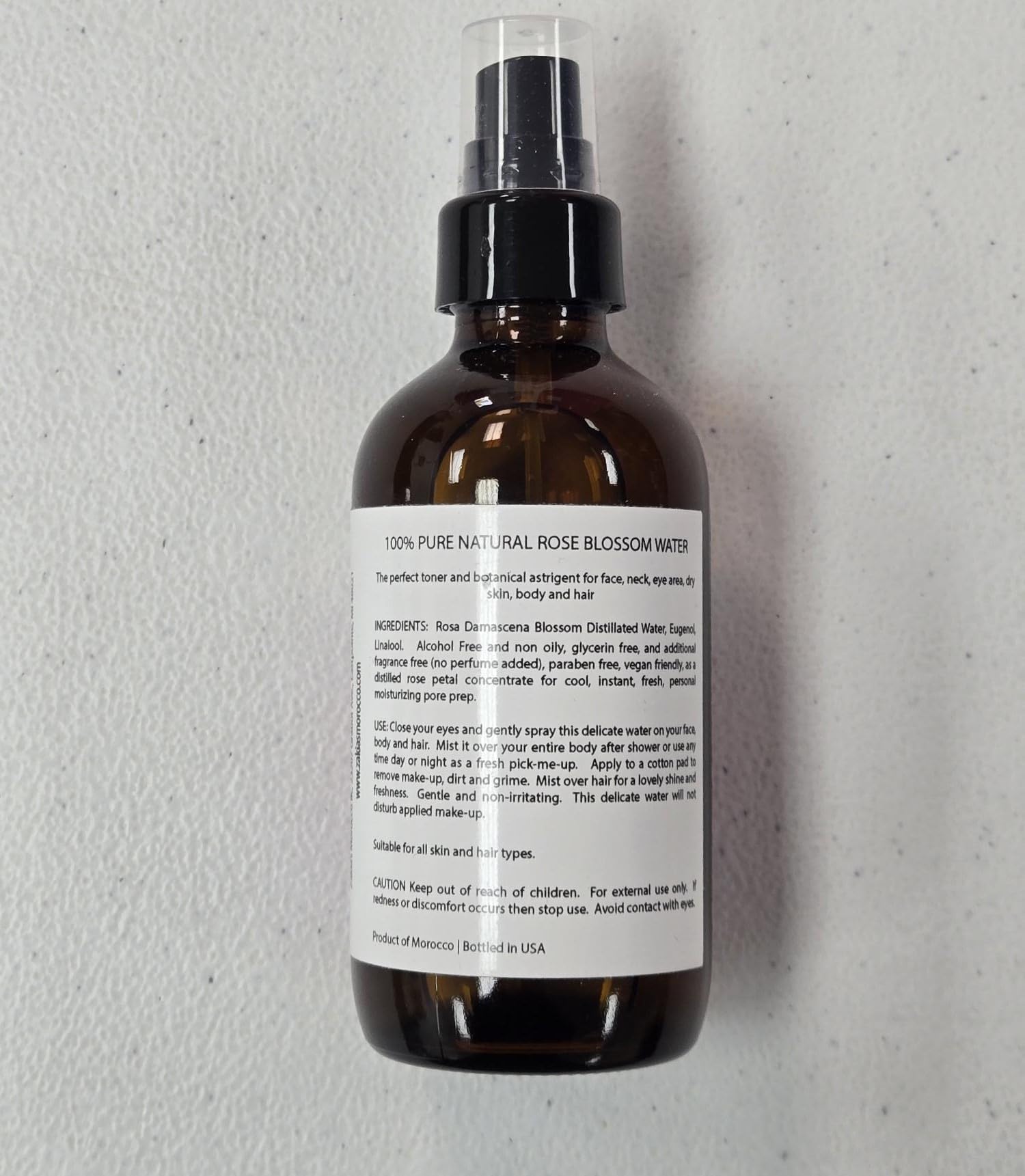 HYDROSOL Pure Moroccan Rose Water (4 oz) - Natural Facial Toner & Hair Mist for Hydration & Glow - Perfect for Skincare Routine & DIY Beauty Recipes
