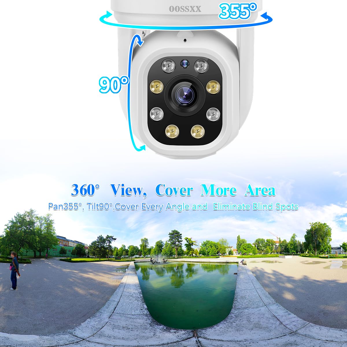 5MP WiFi PTZ Outdoor Security Camera System with Auto-Video Tracking & 2-Way Audio - 10 Channel NVR Surveillance DVR Set for Home & Business Security Monitoring