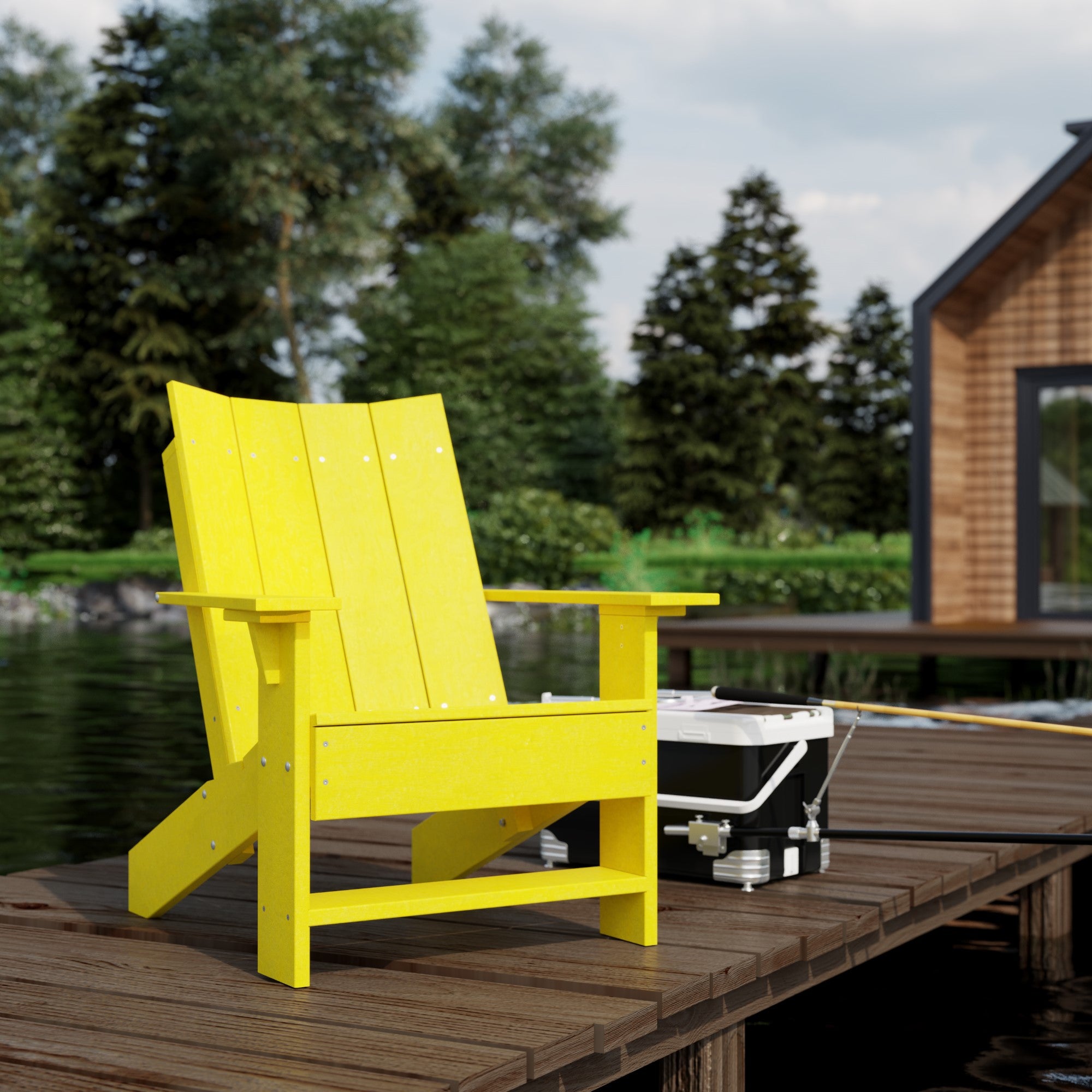 Premium Contemporary Adirondack Chair - Weather-Resistant Outdoor Patio Furniture for Garden, Deck & Backyard Relaxation