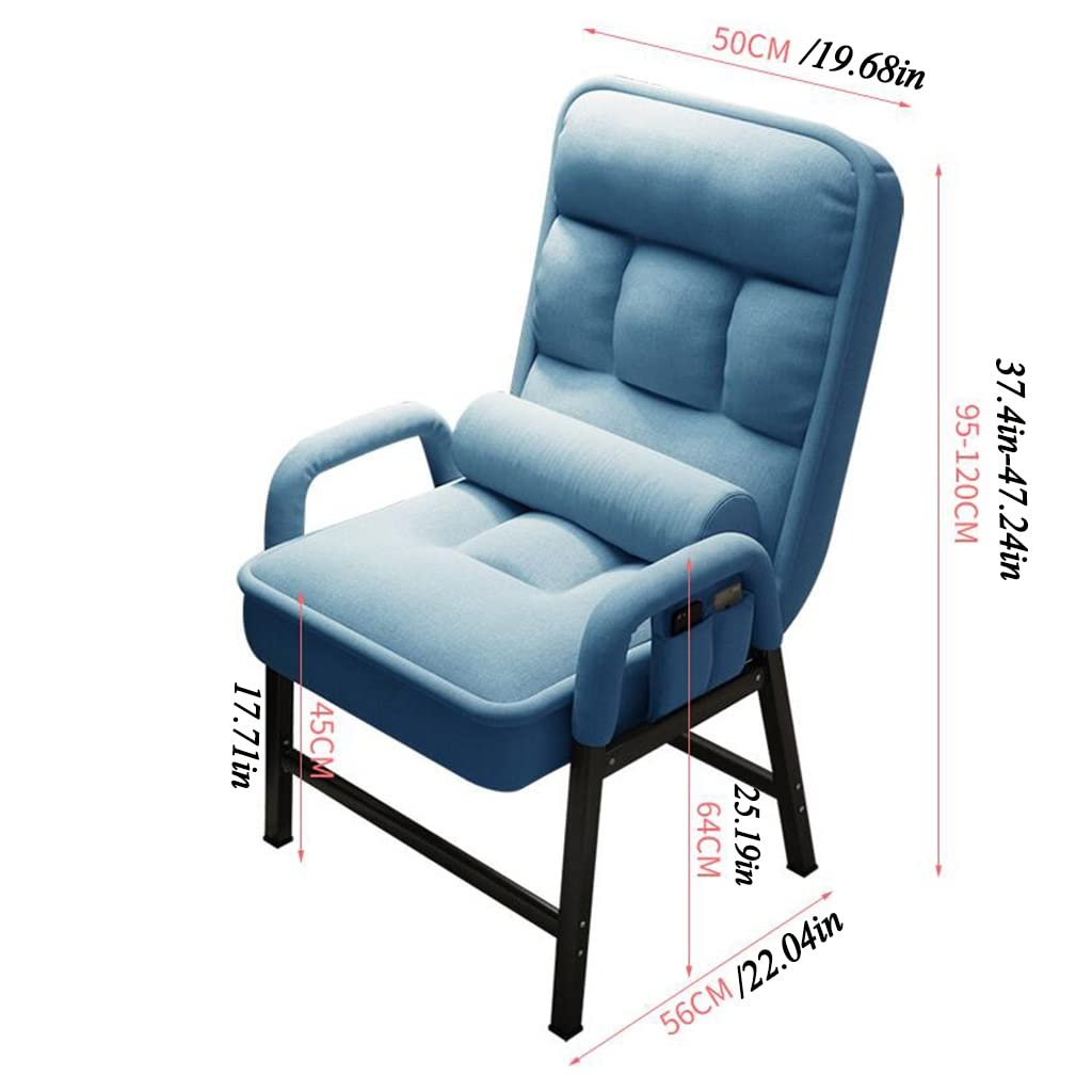 Comfortable Recliner Chair with Ottoman - Adjustable Backrest Fabric Leisure Chair with Storage Bags & Side Pockets - Perfect for Living Room, Bedroom or Home Office Relaxation