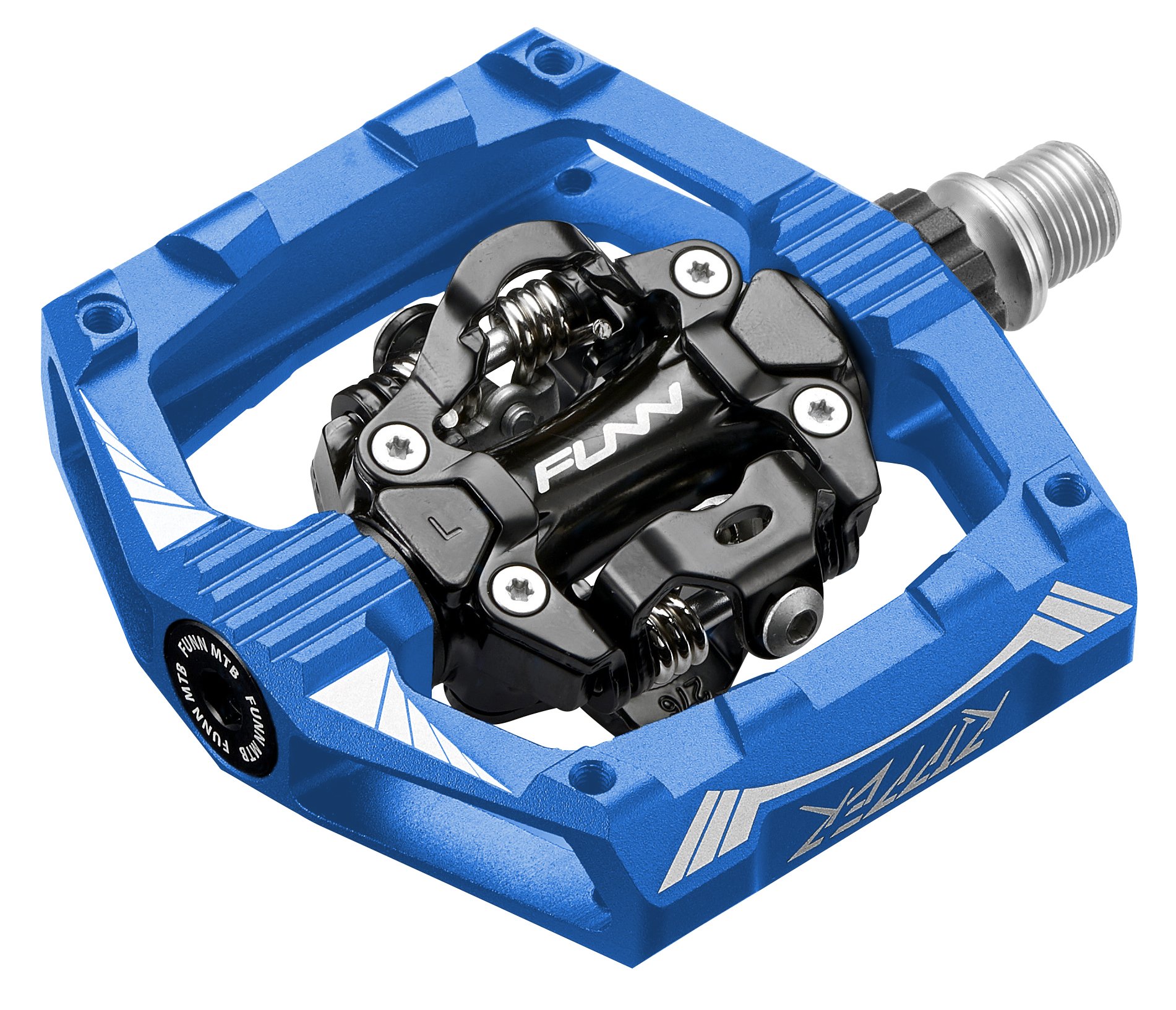 Funn Ripper SPD Mountain Bike Pedals - Rocker Clip Spring-Loaded Clipless Pedals with 9/16