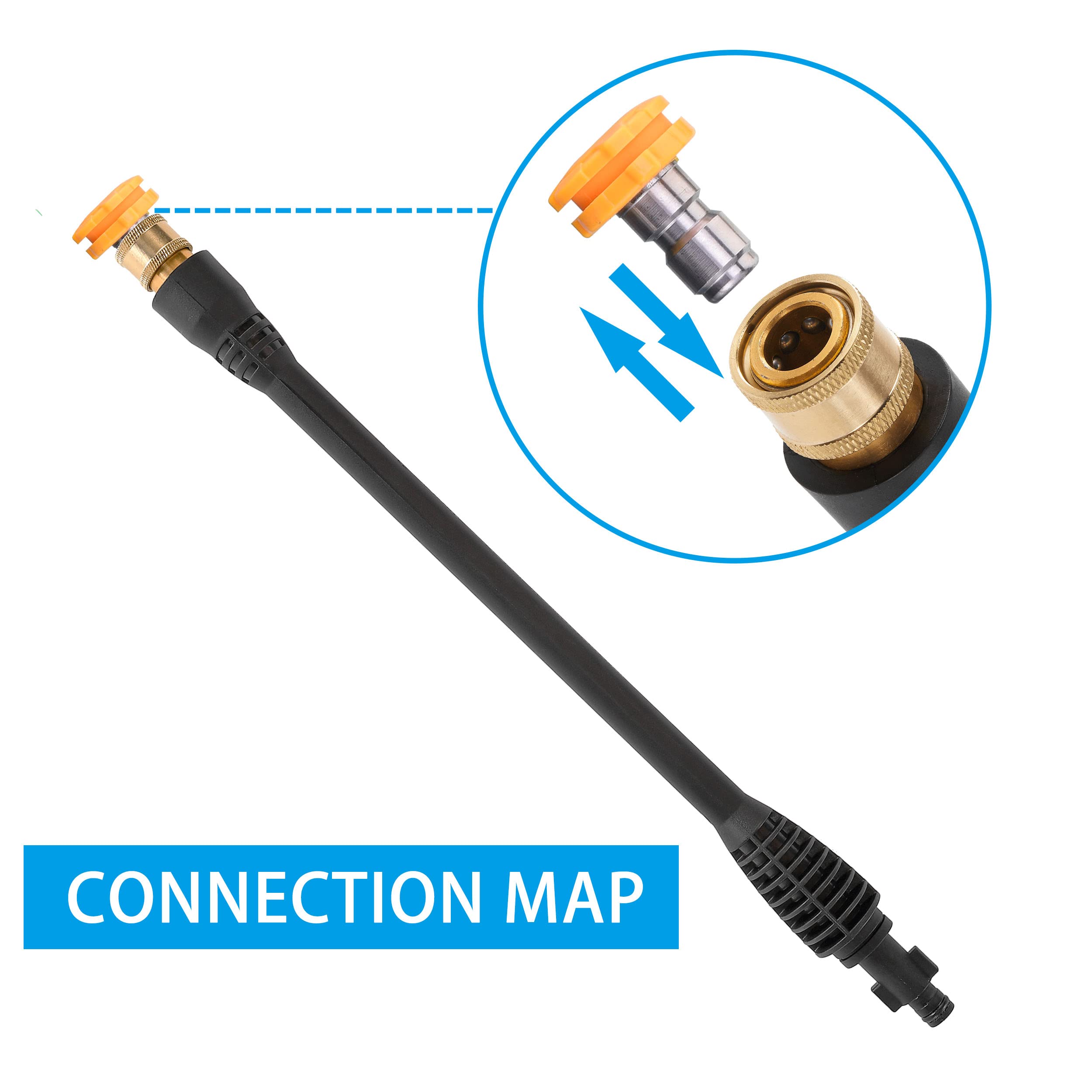 JOEJET Pressure Washer Replacement Spray Wand with Turbo Nozzle - High Power Cleaning Tool for Driveways, Decks & Outdoor Surfaces - Compatible with Most Pressure Washers