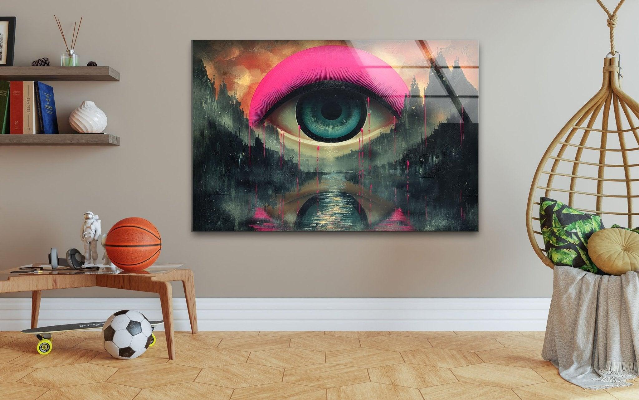 Alien World Glass Wall Art - Modern Abstract Glass Decor for Living Room, Bedroom & Office - Unique Handmade Glass Artwork for Home & Office Decor