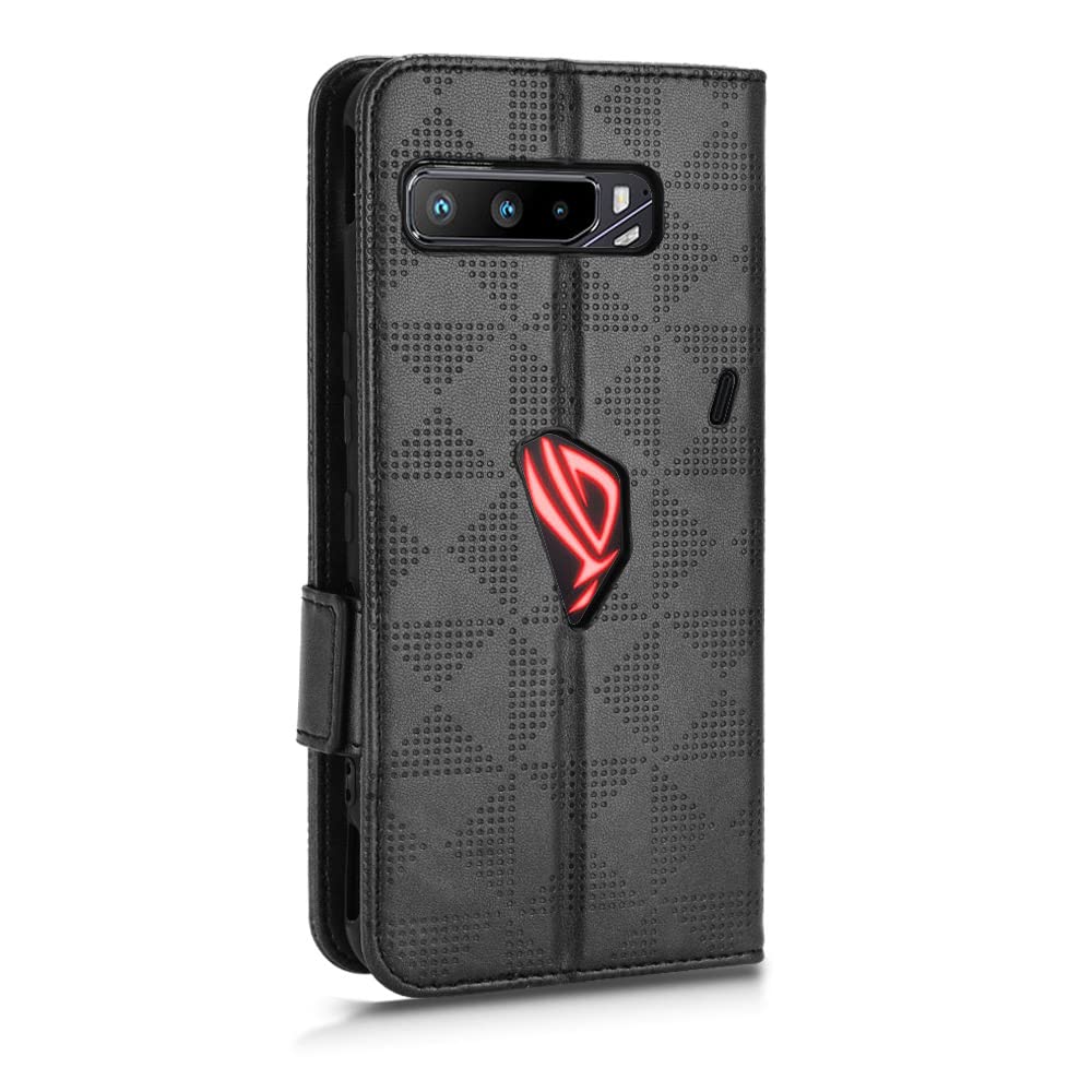 Premium Leather Flip Stand Case for Asus ROG Phone 3 I003DD / ROG Phone III Strix ZS661KS - Shockproof Protective Cover with Kickstand (Black) | Perfect for Gaming, Work & Travel Protection