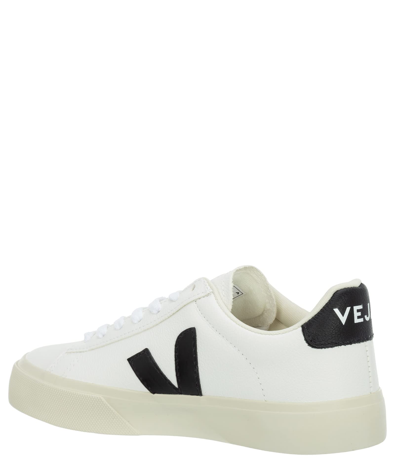 Veja Women's Campo Sneakers - Black & White Leather Casual Shoes for Walking, Running & Everyday Wear | Eco-Friendly Vegan Sneakers