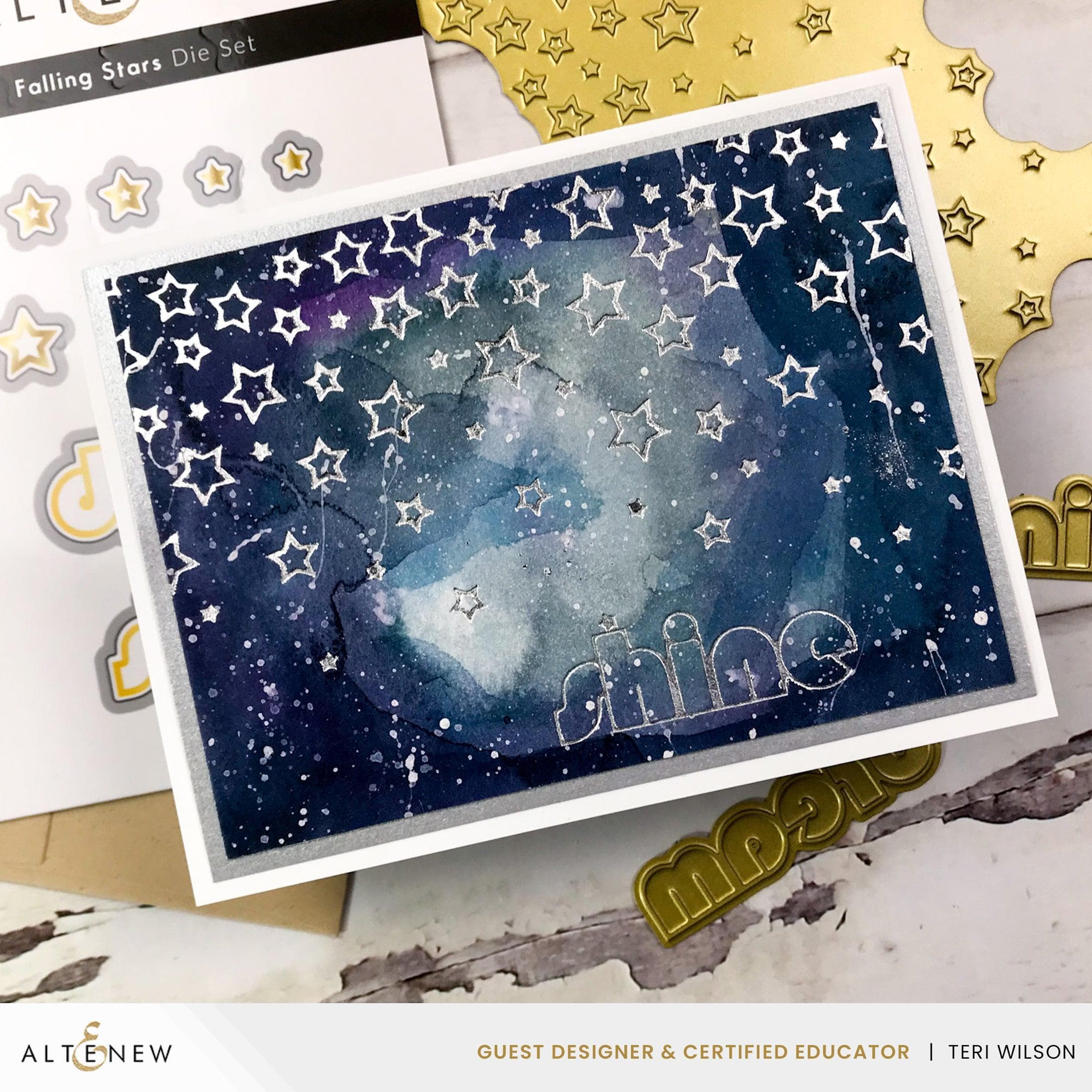 Falling Stars Stencil - Reusable DIY Craft Template for Wall Art, Scrapbooking & Home Decor | Perfect for Painting, Wood Burning & Mixed Media Projects