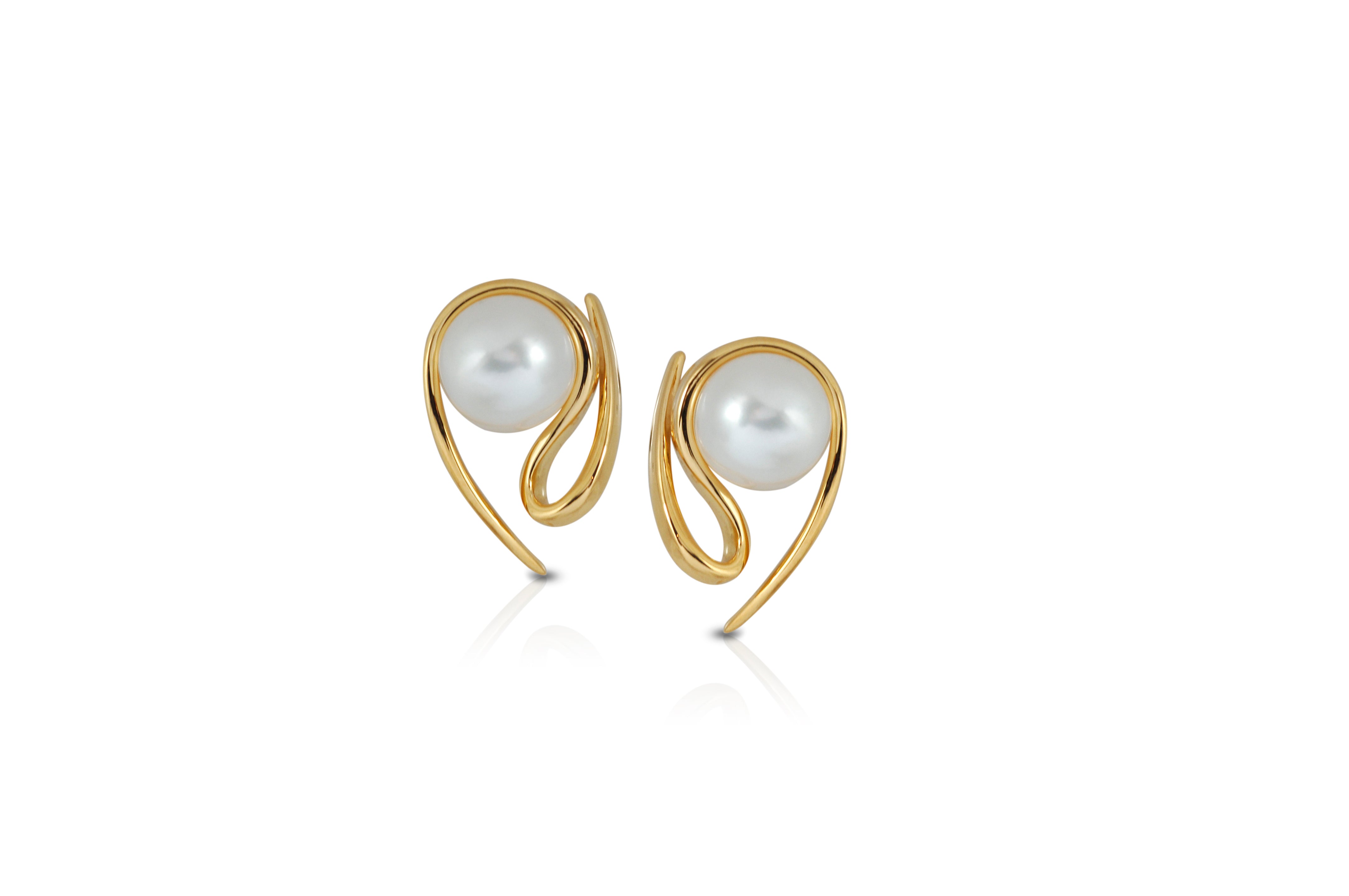 Elegant Talay Akoya Pearl Silhouette Earrings - 14K Gold Plated Dangle Earrings for Women | Perfect for Weddings, Parties & Special Occasions