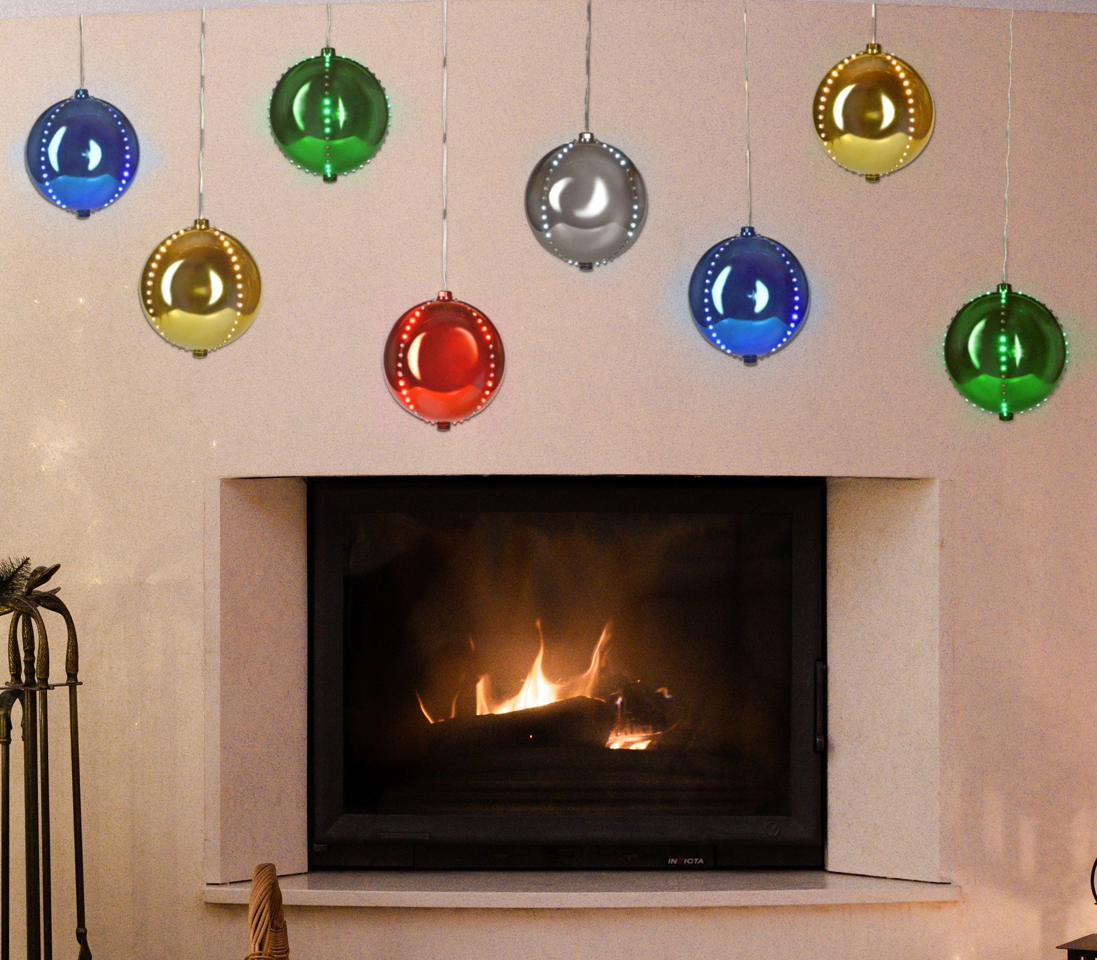 6 Pack Round LED Snowfall Hanging Ornaments - Christmas Tree Decorations for Indoor & Outdoor Holiday Party Decor - Perfect for Xmas, Winter Wedding, and Home Decoration