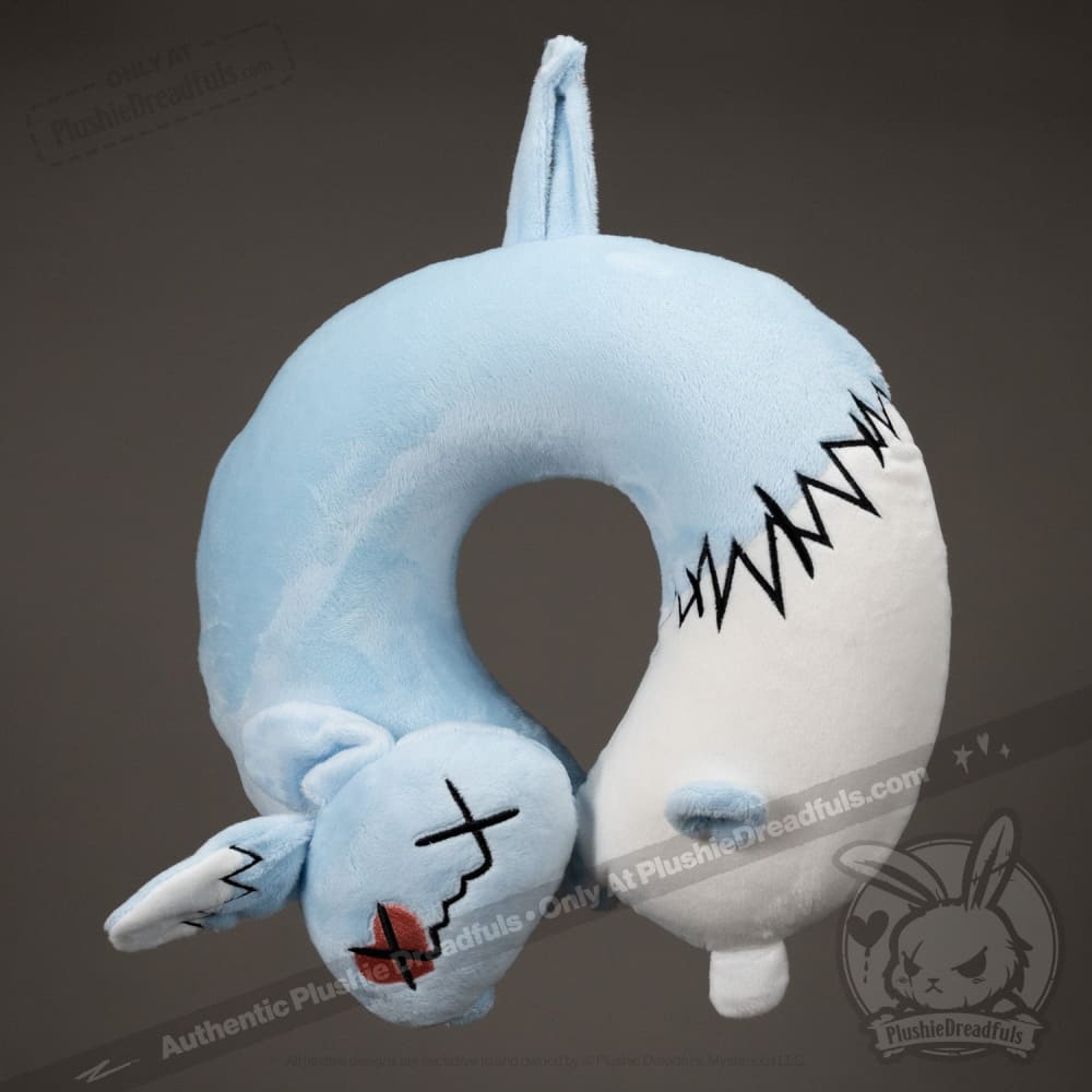 Plushie Dreadfuls Numb Bunny Neck Pillow - Soft Stuffed Animal Travel Pillow for Neck Support - Perfect for Airplane, Car, Office & Home Use