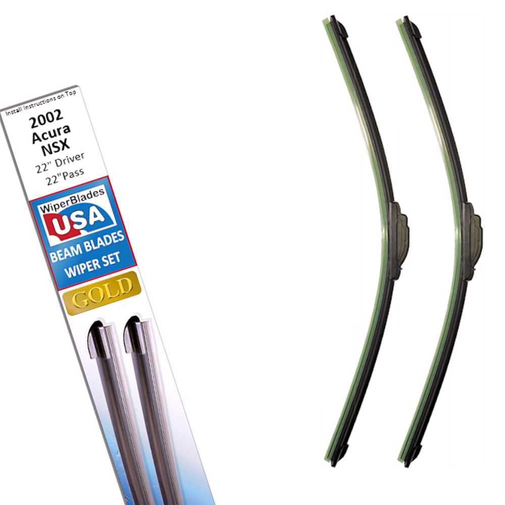 Premium Beam Wiper Blades Set for 2002 Acura NSX - High Performance Replacement Windshield Wipers - All-Weather Durability for Rain, Snow & Harsh Conditions - WiperBladesUSA Gold Series