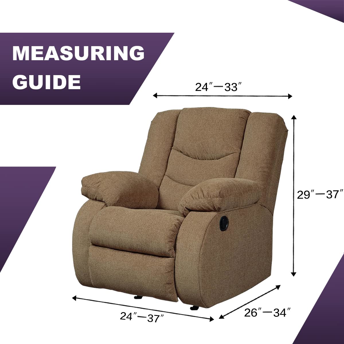 Stretch Recliner Chair Cover 1-Piece Sofa Slipcover with Elastic Bottom - Washable Furniture Protector, Non-Slip Couch Cover for Dogs & Pets - Fits Recliners (Wine Red) - Perfect for Living Room, Home Theater & Pet-Friendly Spaces