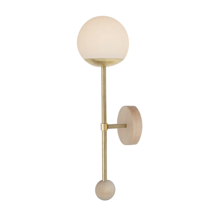 Brass Dot Segment Sconce Light - Short Wall Mounted Fixture for Bedroom, Hallway & Living Room Lighting
