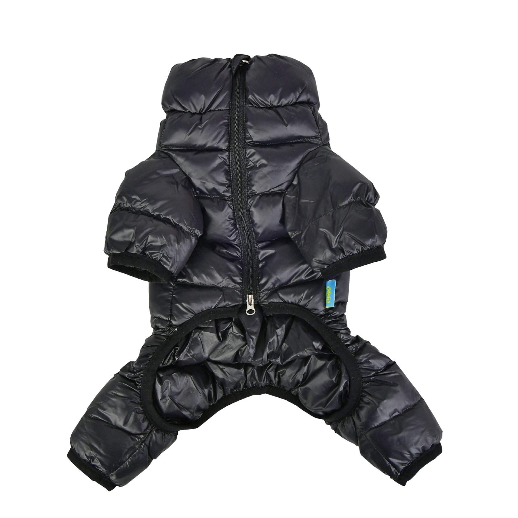 Puppia Winter Ultralight Waterproof Dog Jumpsuit - Warm Cold Weather Coat with Zipper Closure for Small & Medium Dogs (Black, Small) - Perfect for Outdoor Walks & Winter Adventures