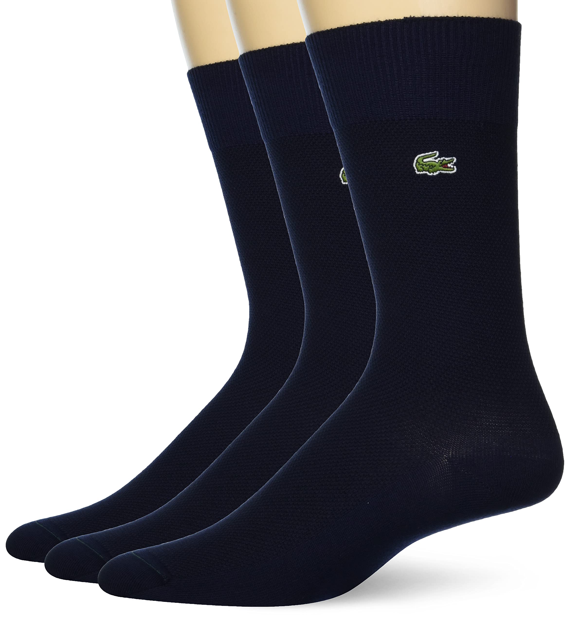 Lacoste Men's 3-Pack Ribbed Casual Socks - Comfortable Cotton Blend for Everyday Wear, Sports & Office