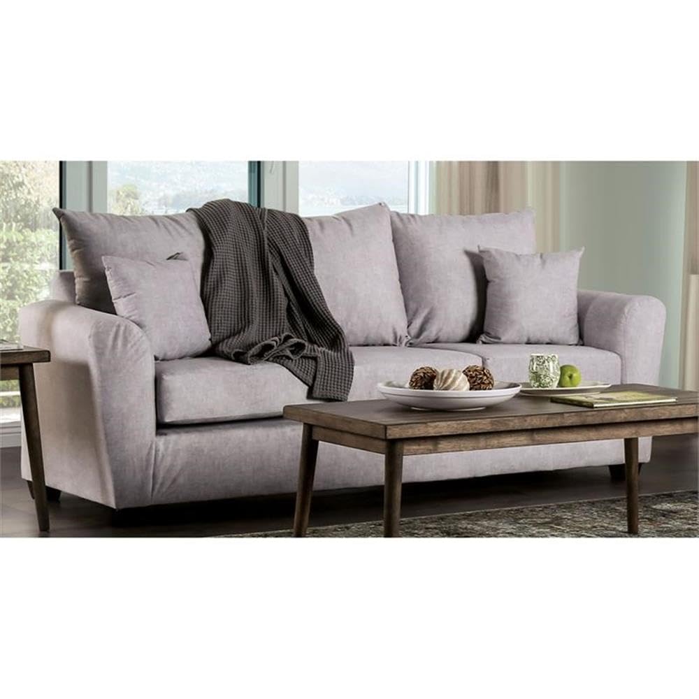 Argan Contemporary Fabric Upholstered Sofa in Gray - Modern Living Room Furniture for Small Spaces & Apartments | Comfortable Sectional Couch for Home, Office Lounge & Entertainment Areas