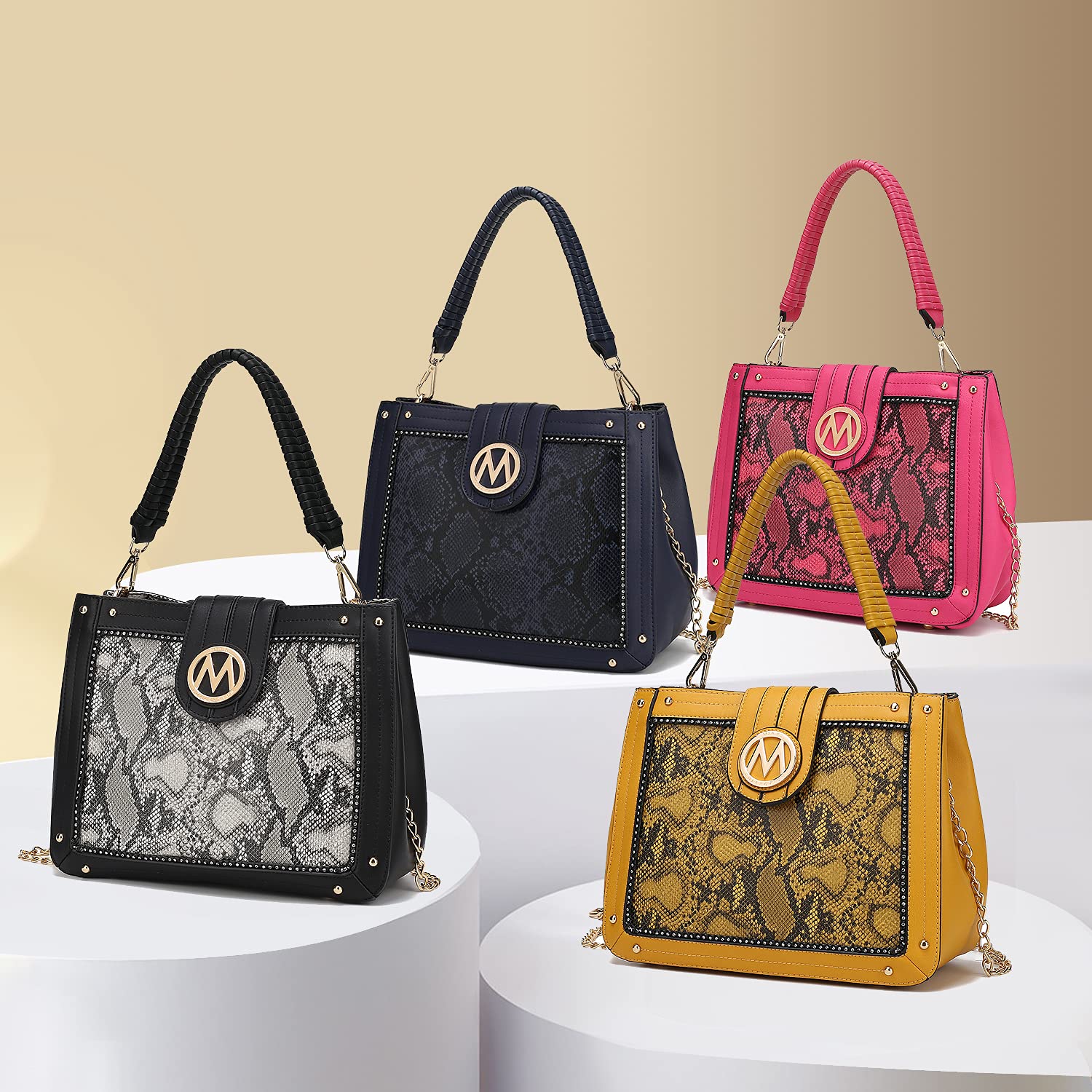 MKF Collection Vegan Leather Crossbody Bag for Women - Stylish Top Handle Shoulder Purse & Satchel Handbag by Mia K | Perfect for Work, Travel & Everyday Use