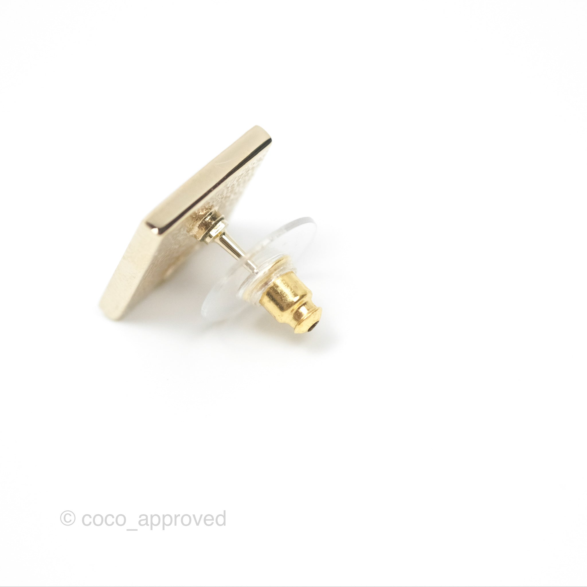 Chanel CC Square Earrings in White Gold Tone - 24C Collection | Luxury Fashion Jewelry for Women, Perfect for Parties, Weddings & Special Occasions