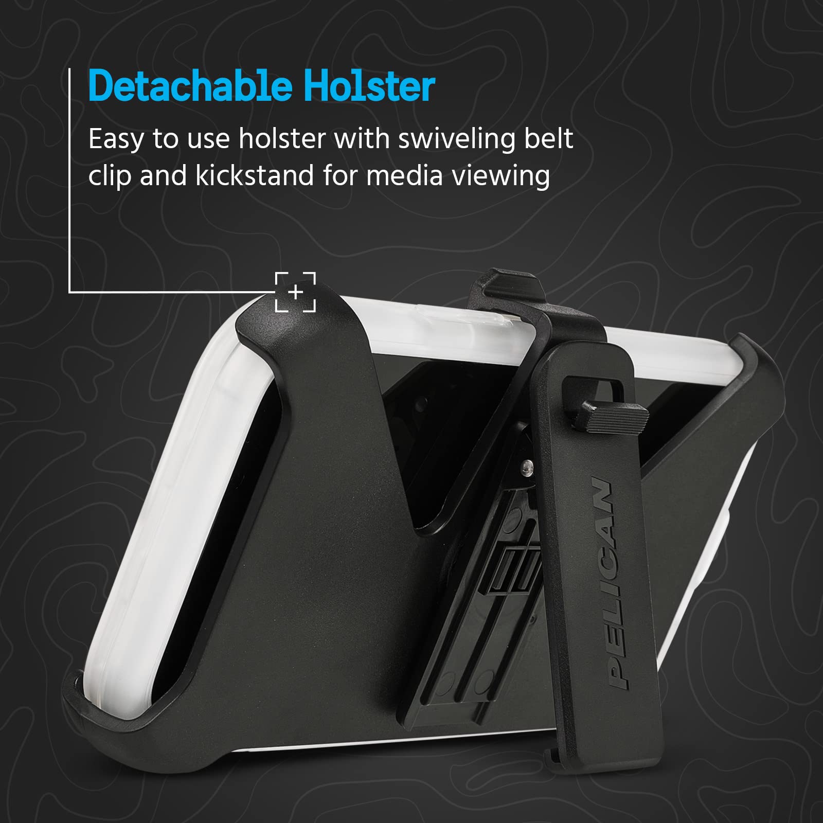Pelican Voyager Series iPhone 14 Plus Case 6.7 Inch | MagSafe Compatible Military Grade Drop Protection | Anti-Yellow Clear Magnetic Charging Phone Case with Belt Clip Holster & Kickstand | Perfect for Outdoor Adventures, Work & Travel