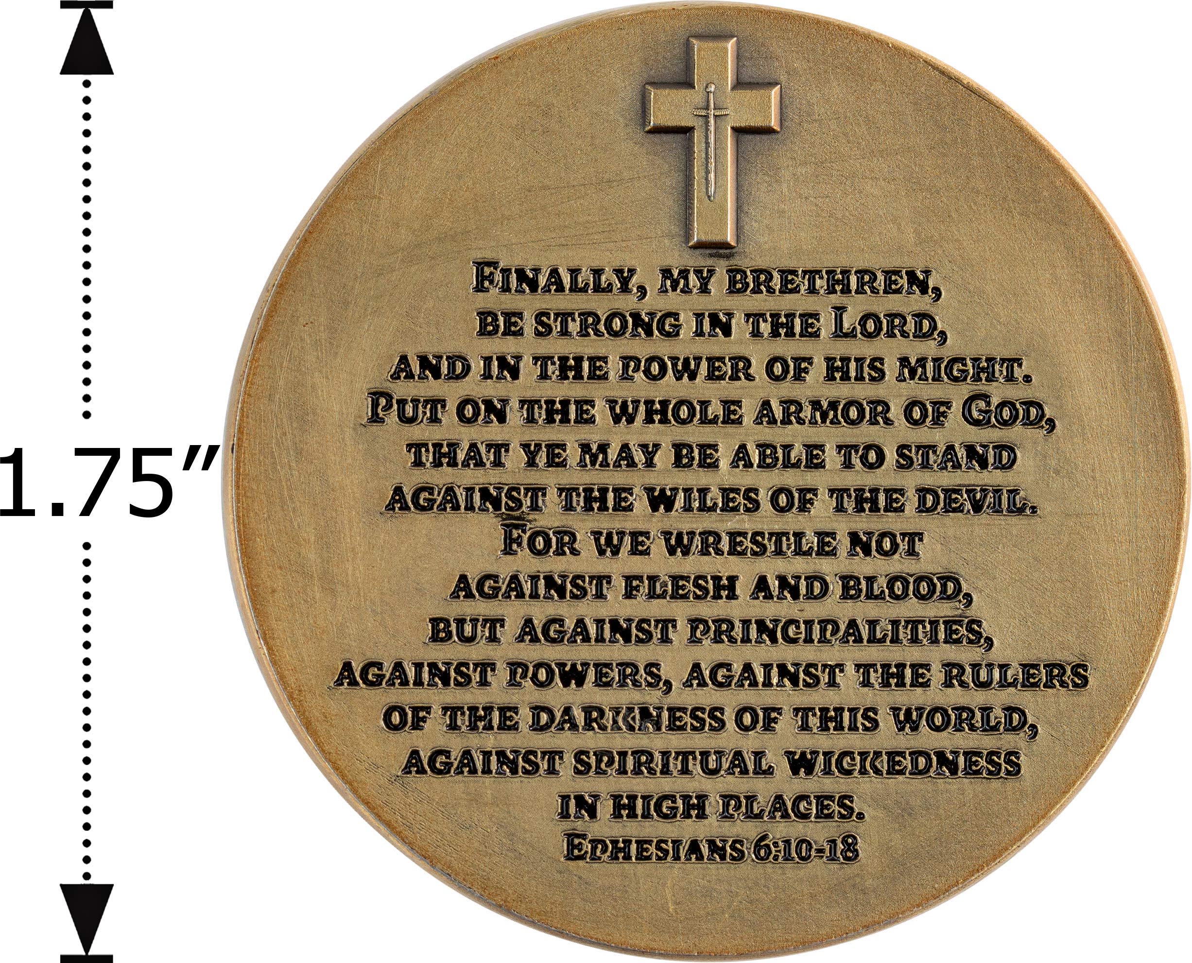 Bulk Pack of 10 Armor of God Challenge Coins - Bible Study & Youth Groups Gift