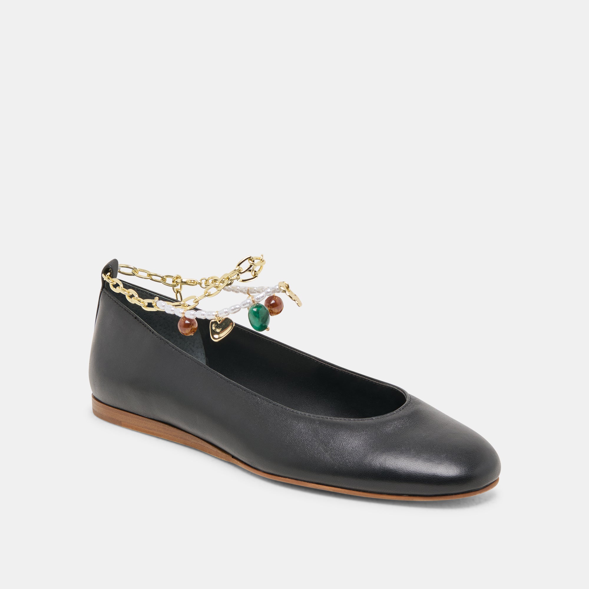 Baiden Women's Black Leather Ballet Flats - Comfortable & Stylish for Work, Casual & Party Wear