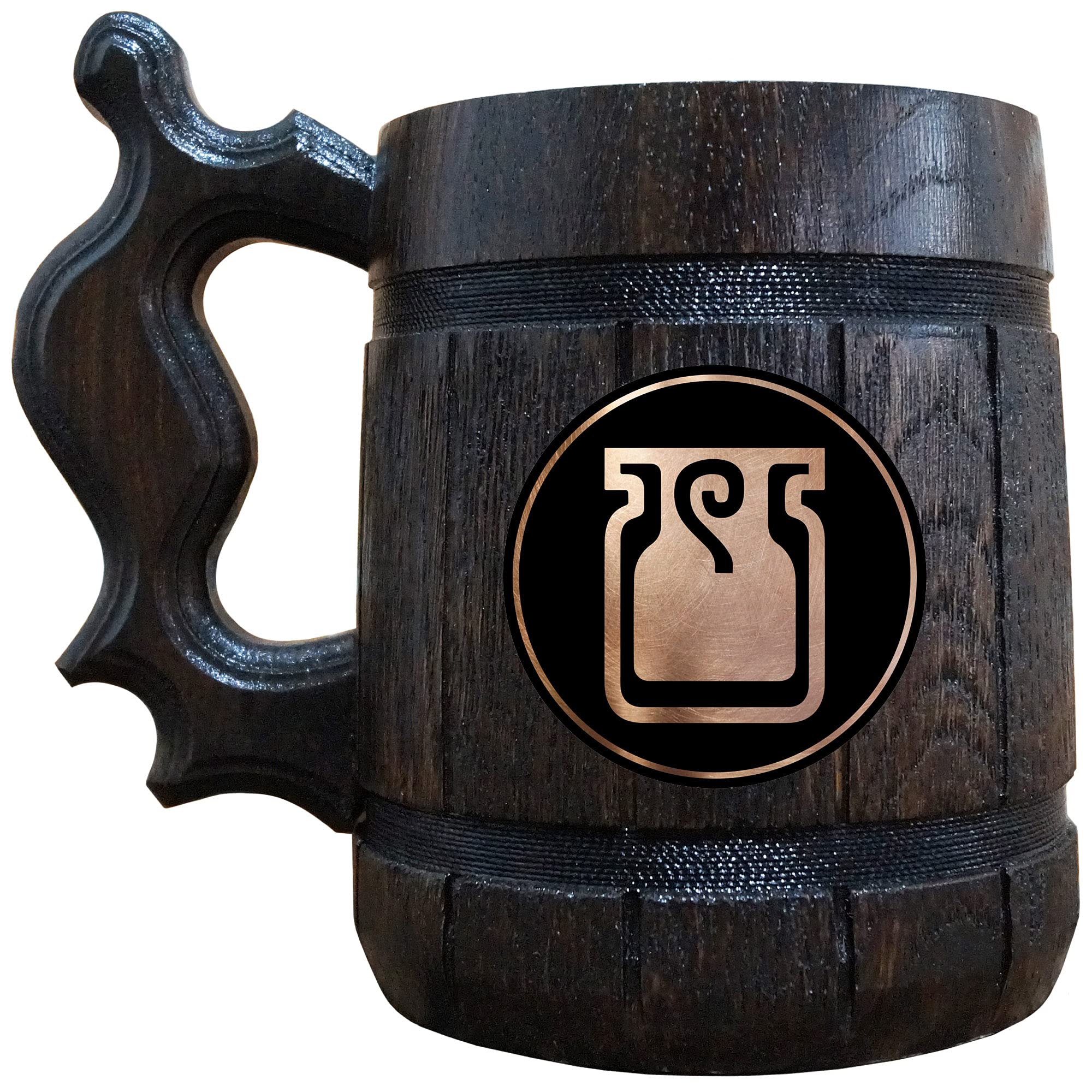 Custom Engraved Beer Mug - Personalized Wooden Tankard & Stein for Men - Unique Gamer Geek Gift for Dad, Father's Day, Anniversary & Wedding - Perfect for Home Bars, Game Nights & Special Occasions
