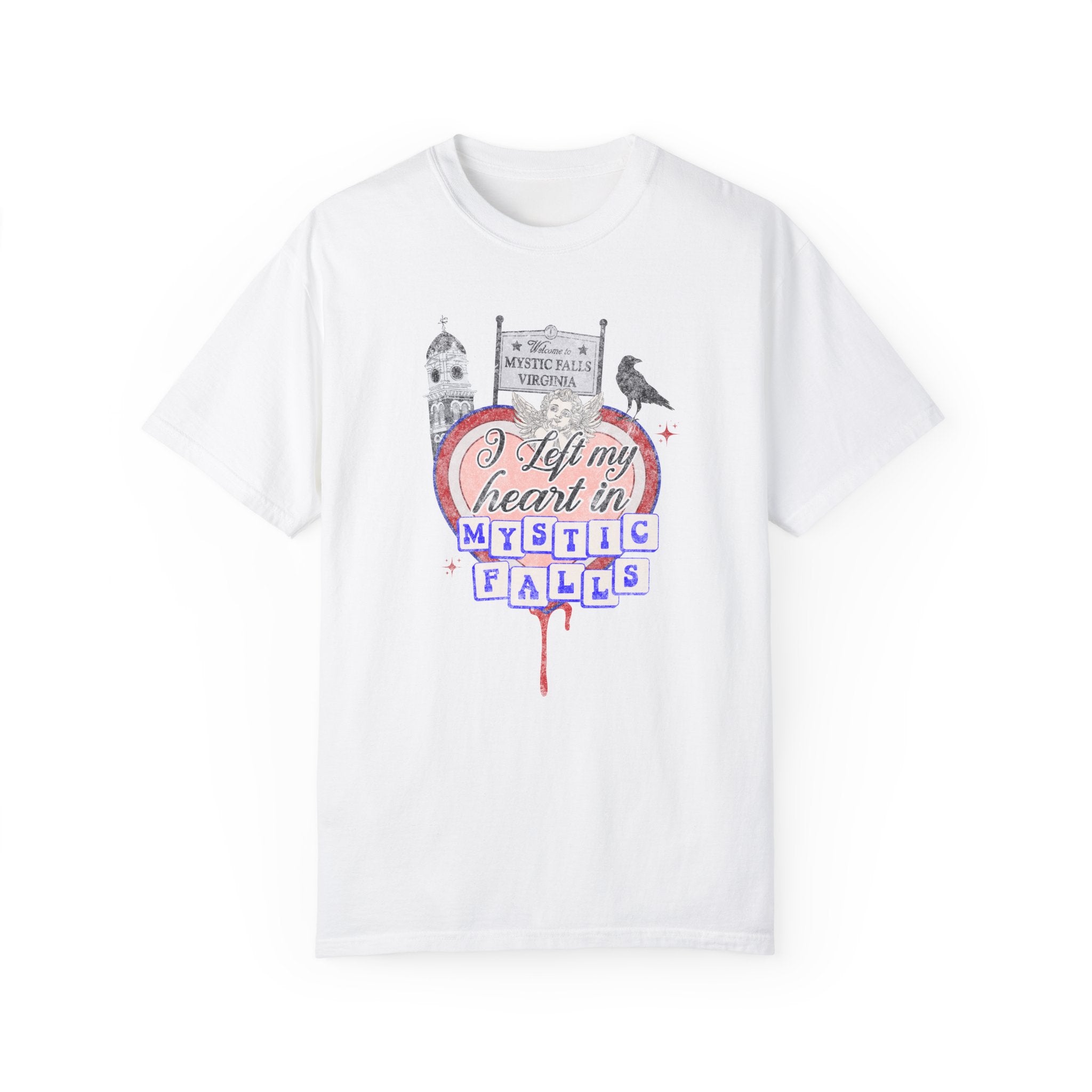 Mystic Falls T-Shirt - Vintage Inspired TV Show Tee for Fans - Perfect for Conventions & Casual Wear