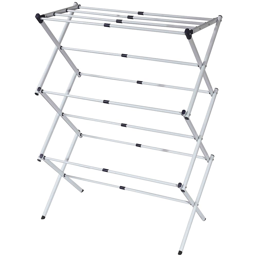 3-Tier Expandable Clothes Drying Rack for Laundry - Space Saving Foldable Garment Organizer for Bedroom, Balcony & Small Apartments