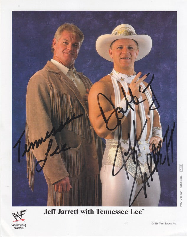 1998 Jeff Jarrett & Tennessee Lee Autographed Wrestling Action Figure - P456 Color Collectible for WWE Fans & Memorabilia Enthusiasts | Perfect for Display, Gifts, and Wrestling Collections