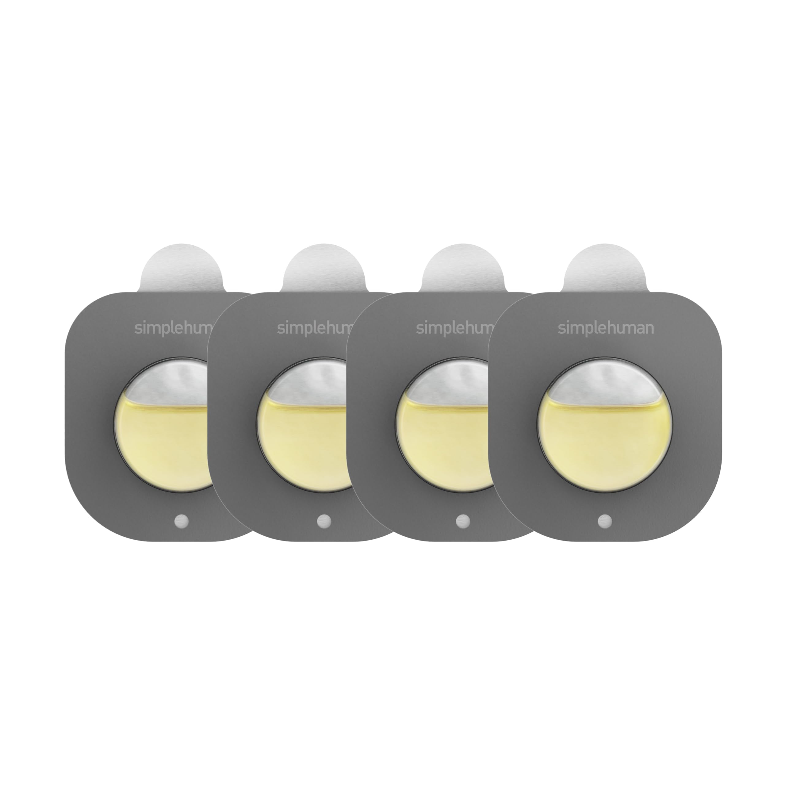 simplehuman Odor-Absorbing System Refill Pods - 4 Pack | Natural Odor Eliminator for Kitchen & Bathroom Trash Cans | Fits Close-Lid Bins | Fresh Scent for Home & Office Use