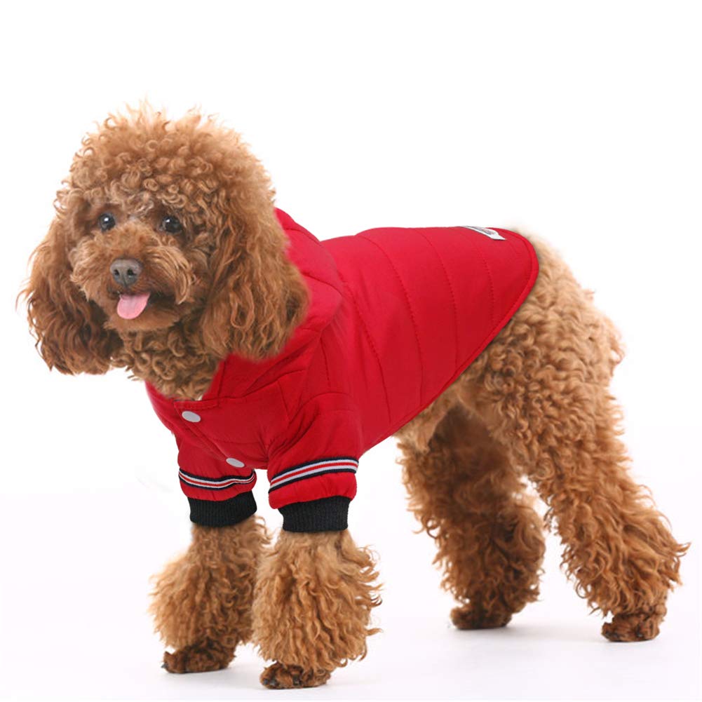 Small Dog Winter Jacket - Warm Puppy Coat for Small & Medium Dogs | XS Red M | Cozy Down Jacket for Cold Weather, Outdoor Walks & Pet Fashion